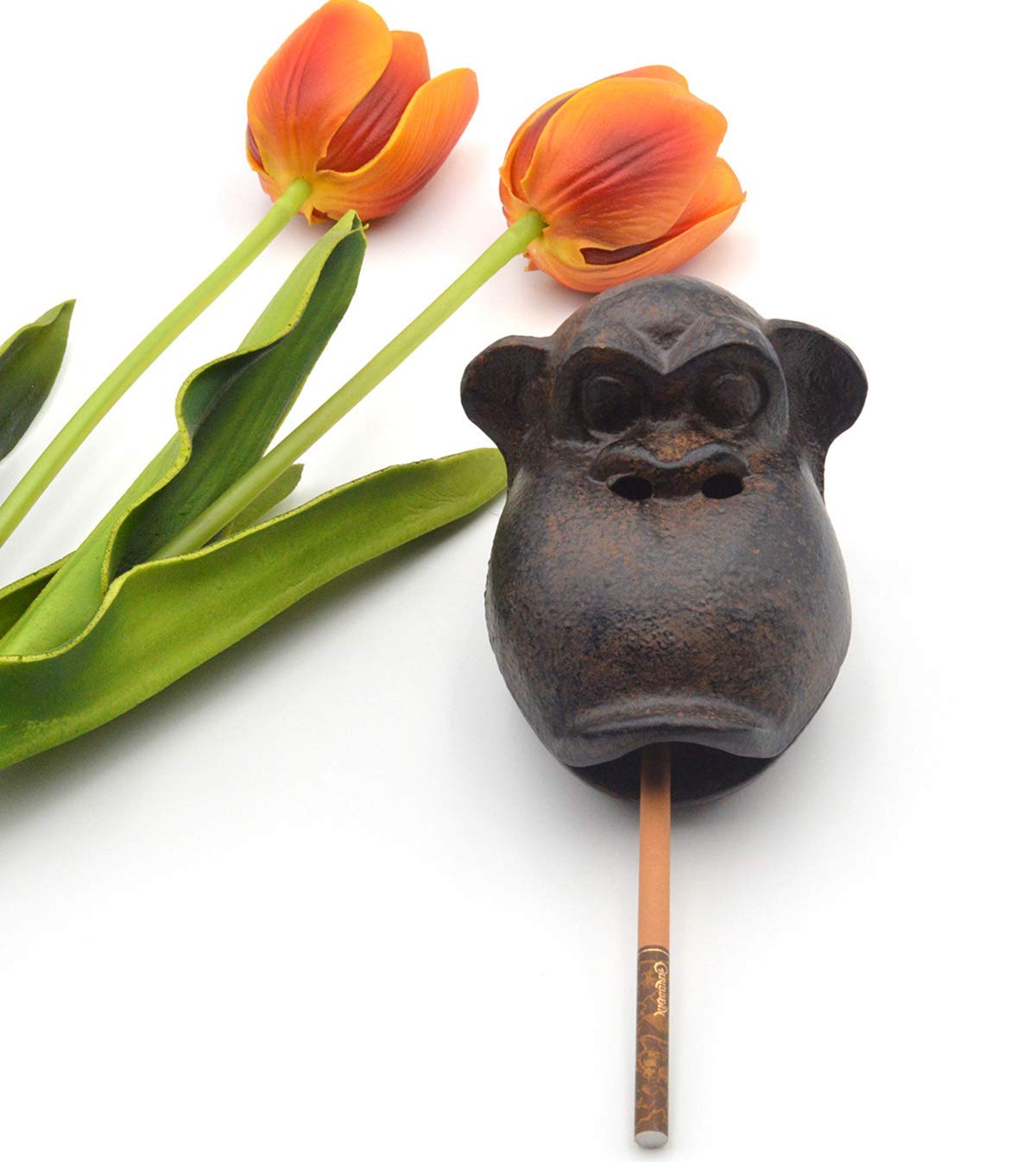 Premium Cast Iron Cigar Ashtray - Monkey Design Outdoor Cigarette Holder for Patio, Home & Office Decor - Unique Gift for Men & Women - Perfect for Smoking Lounges, Backyard Gatherings & Man Caves