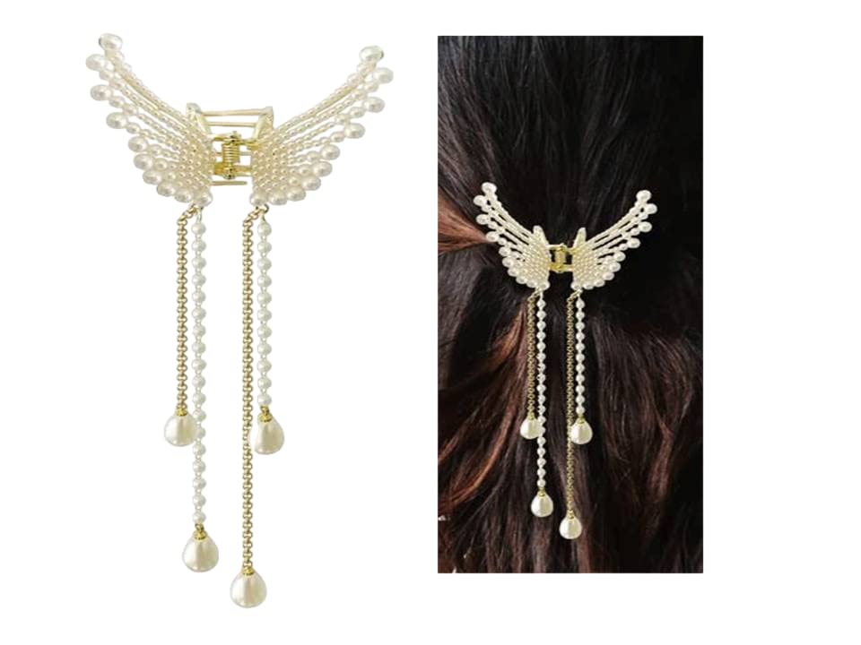SHOI LITTLE Butterfly Hair Clip for Women & Girls - Elegant Metal Claw Hair Clips for Fancy Hairstyles, Bridal Accessories & Everyday Use | Perfect for Weddings, Parties, Work & School