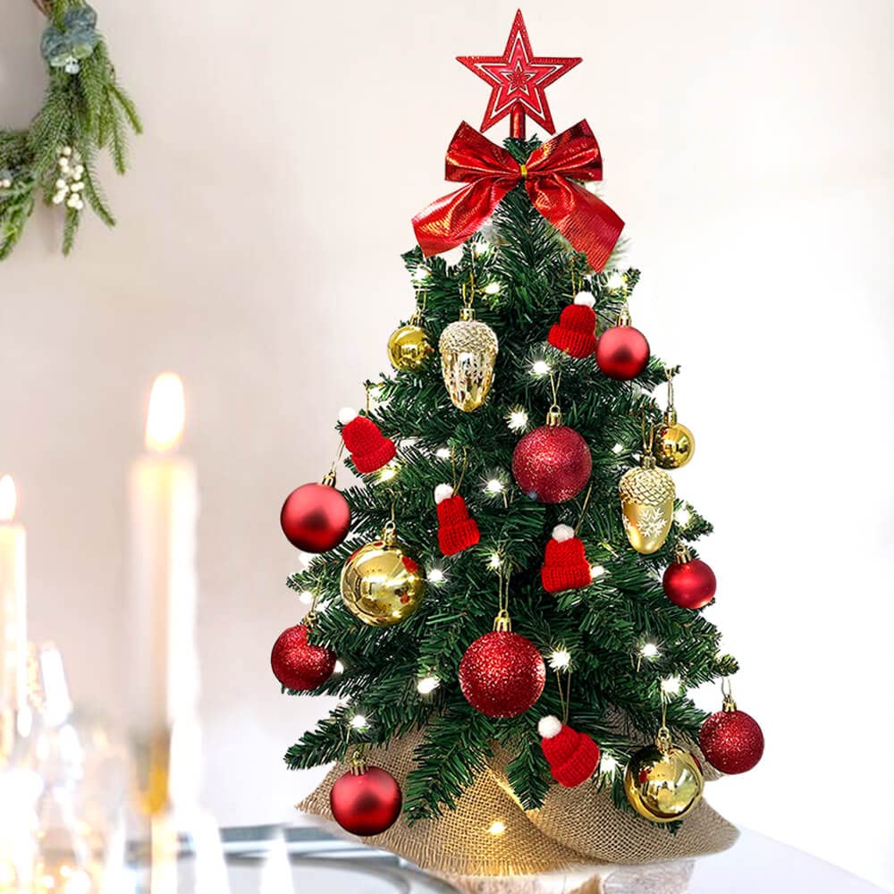 20-inch LED Mini Christmas Tree with Lights - Desktop Holiday Decor for Home, Office, Restaurant | Perfect for Christmas Decorations, Gifts & Festive Atmosphere