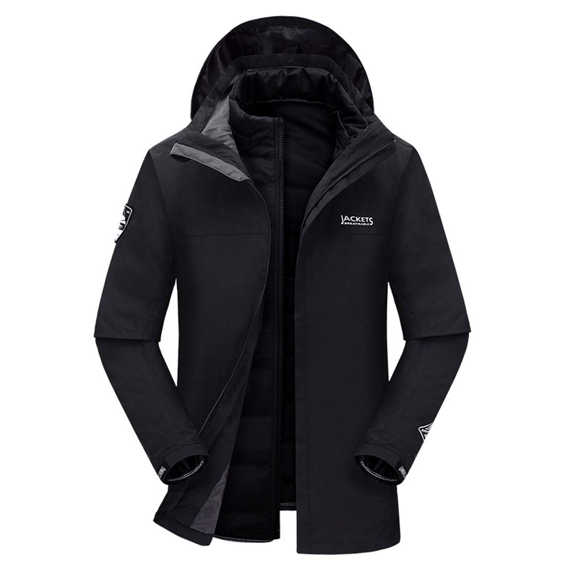 HIOD Men's 3-in-1 Waterproof Winter Jacket with Softshell - Warm Windproof Outdoor Coat for Hiking, Skiing & Daily Wear in Autumn Winter Season