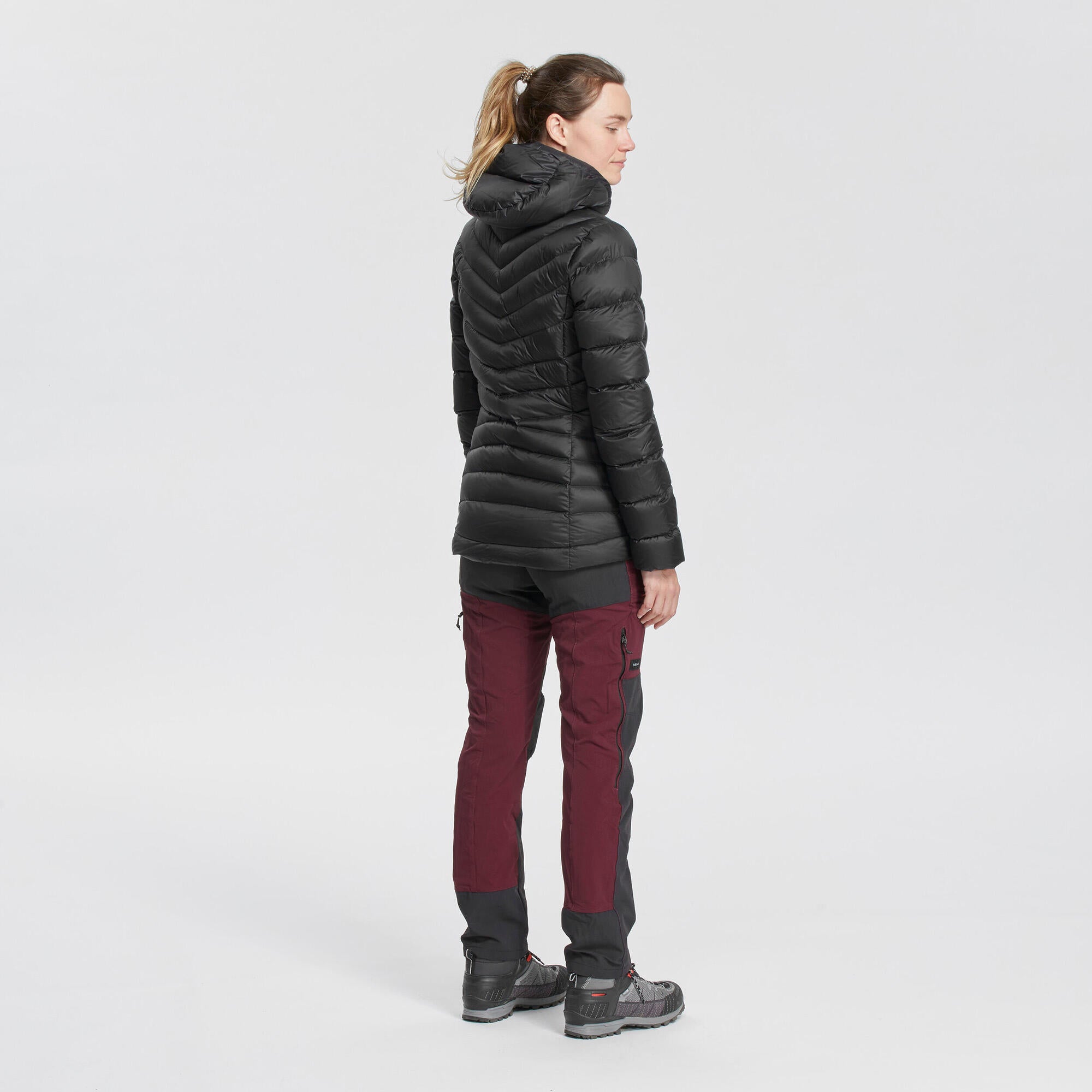 Forclaz Women's MT500 Hooded Down Puffer Jacket - Lightweight Winter Coat, Waterproof Windproof Insulated Jacket for Hiking, Skiing & Outdoor Activities