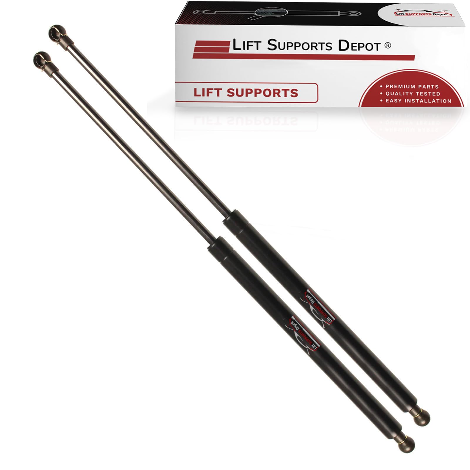 Lift Supports Depot - Pair of 13mm Metal End Lift Supports (28 Inch Extended, 80lbs) - Heavy Duty Shocks & Struts for Automotive, Furniture, and Machinery Applications