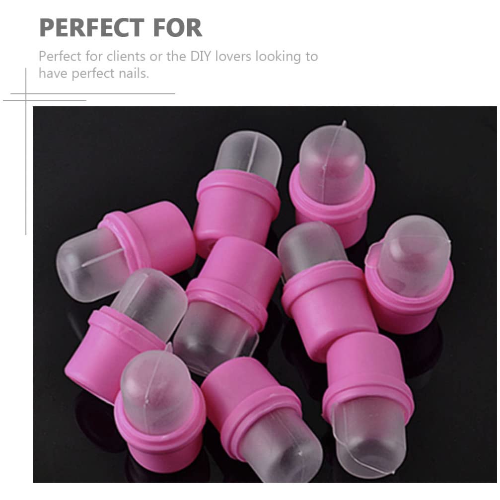 FOMIYES 20pcs Professional Nail Gel Remover Set - Soak Off Caps, Nail Art Tools & Manicure Accessories for Salon & Home Use - Pink