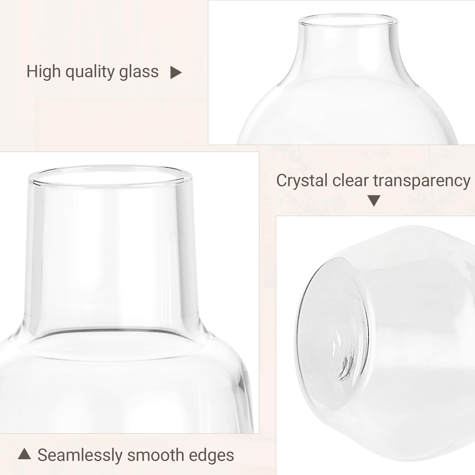 Mkono Glass Propagation Vases for Plants - Set of 5 Small Hydroponic Planters for Flower Cuttings, Bud Vases for Home Office Decor, Wedding Centerpieces & Gifts - Perfect for Indoor Gardening, Herb Propagation, and Tabletop Displays