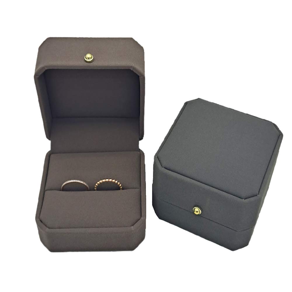 Premium Velvet Jewelry Storage Box - Elegant Ring & Earrings Display Case for Counter Showcase, Gift Box (Brown) | Perfect for Jewelry Shops, Wedding Rings, and Fashion Accessories Organization
