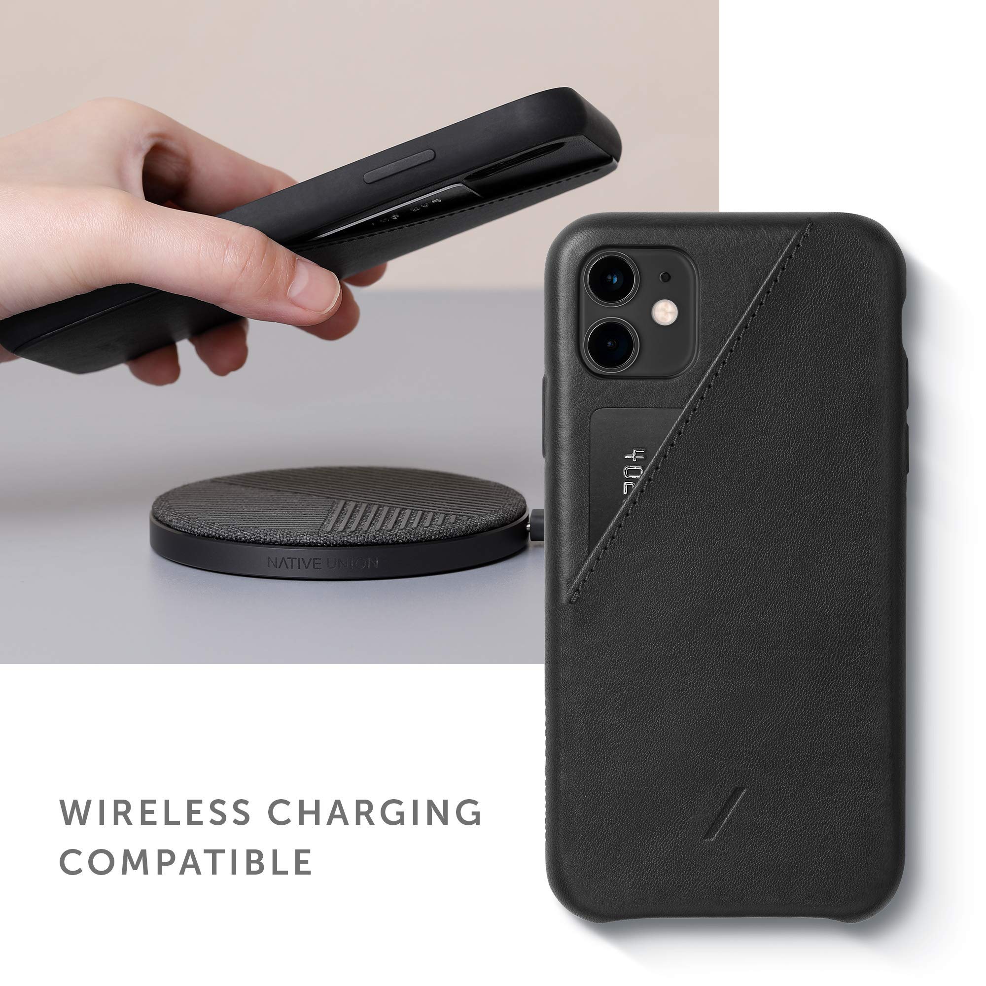 Premium Native Union Bundle: Tempered Glass Screen Protector & Clic Card Case for iPhone 11 Pro/XS/X - Slim Protective Cover with Card Holder (Black) | Perfect for Everyday Use, Travel & Contactless Payments