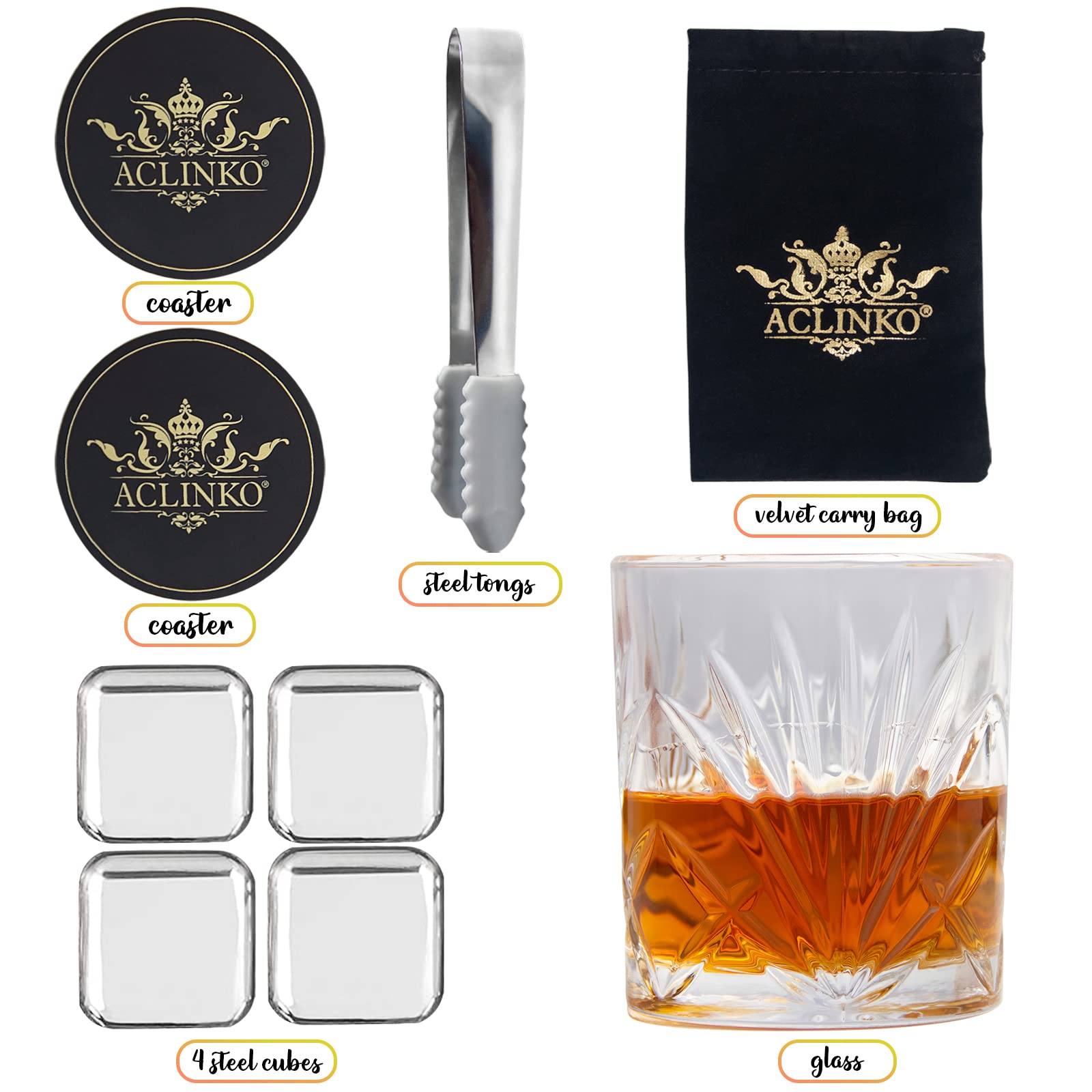 Premium Whiskey Stones Gift Set for Men - 2 Whiskey Glasses Included | Unique Birthday, Christmas, Anniversary, Retirement Gifts for Dad, Husband, Boyfriend | Perfect for Home Bars, Man Caves & Whiskey Lovers