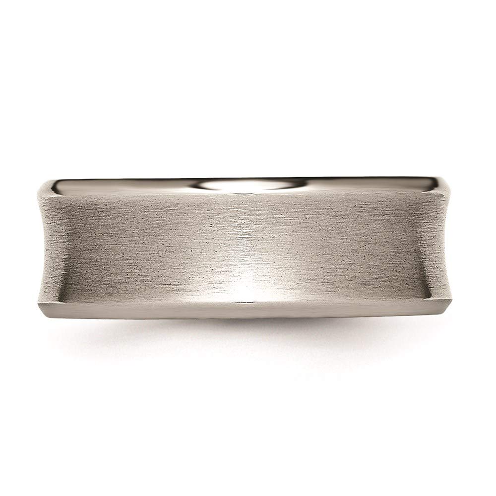 8mm Titanium Brushed & Polished Beveled Edge Concave Wedding Band Ring for Women - Elegant Bridal Engagement Jewelry, Perfect Gift for Her - Ideal for Proposals, Anniversaries & Special Occasions