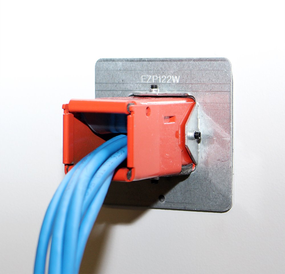EZ Path (EZD22) Series 22 Fire Rated Barrier Pathway Full Kit - 1.5 Inch Square Opening with Wall Plates & Labels - Perfect for Commercial Buildings and Data Center Cable Management