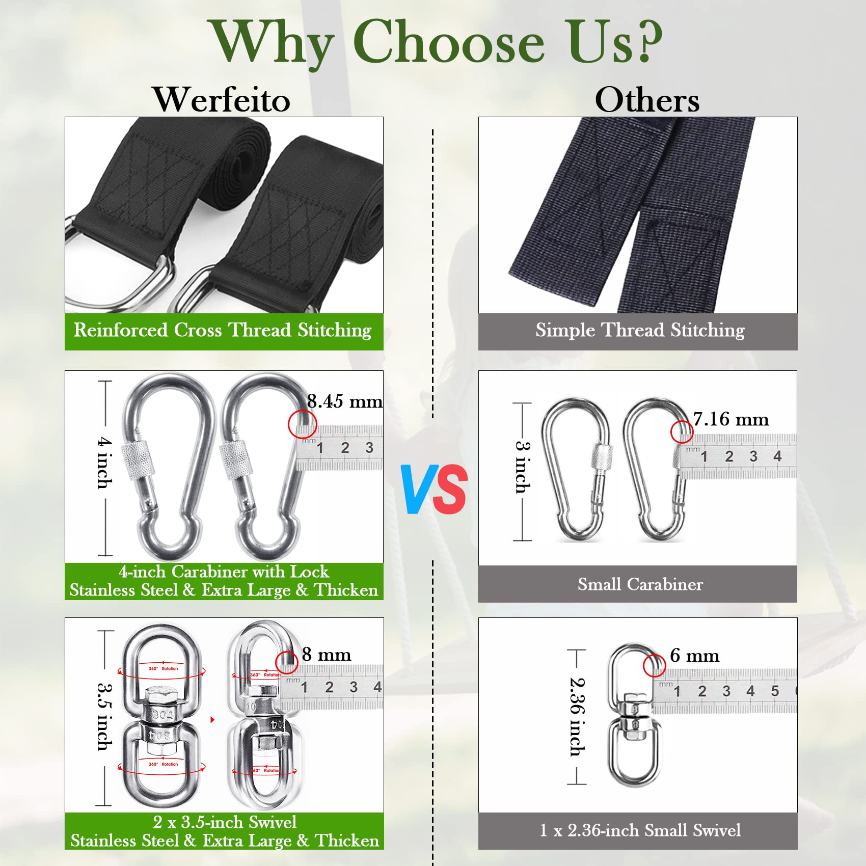 30FT Extra Long Heavy Duty Tree Swing Straps (Set of 2) - 5000 lb Weight Capacity with Tree Protector, Carabiner & Swivel - Perfect for Backyard Swings, Hammocks & Outdoor Play - Easy Installation for Kids & Adults