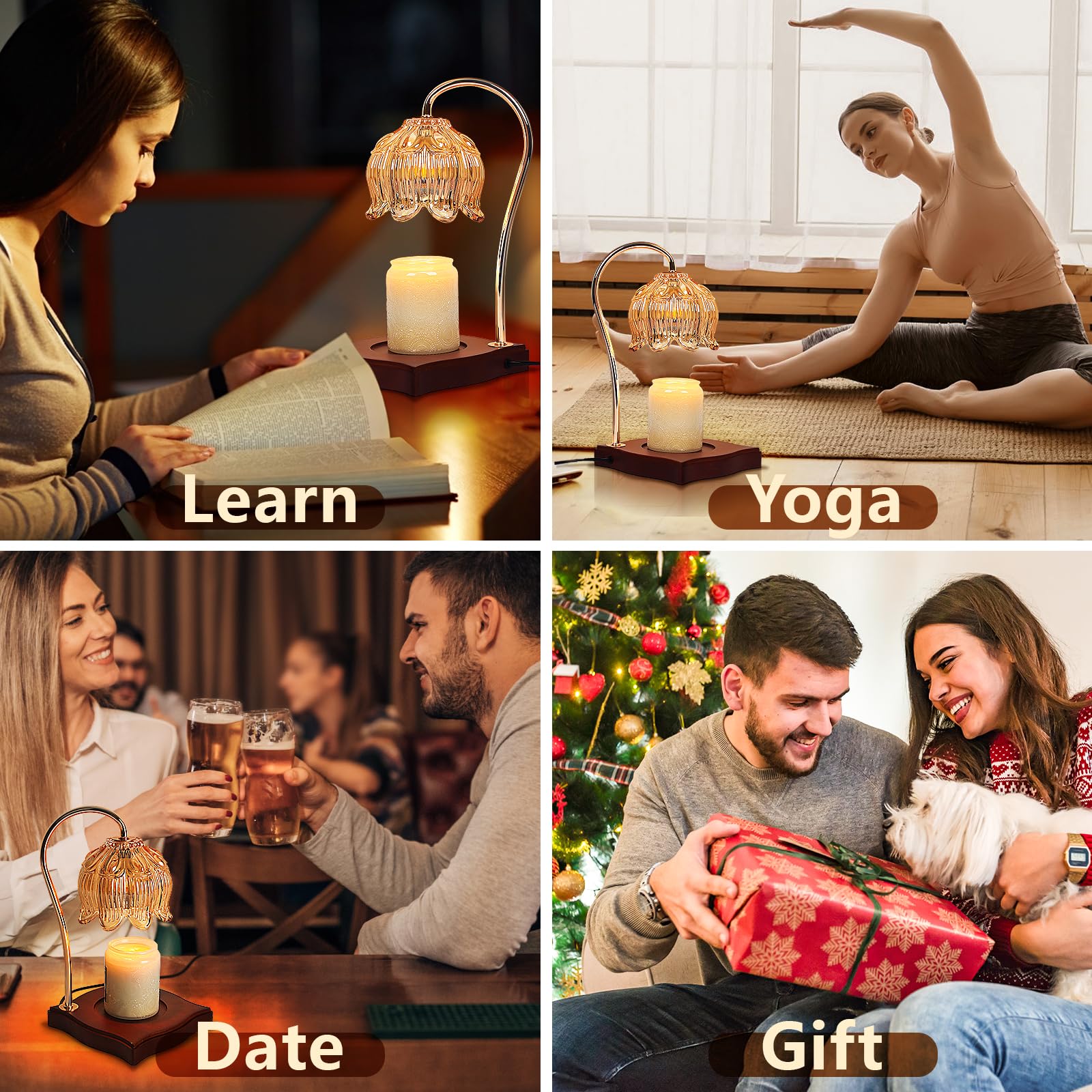 Electric Candle Warmer Lamp with Timer & Dimmer - Safe Jar Candle Wax Melter for Home Decor, Romantic Ambiance & Gifts for Women - Perfect for Bedroom, Bathroom, Living Room & Spa Relaxation