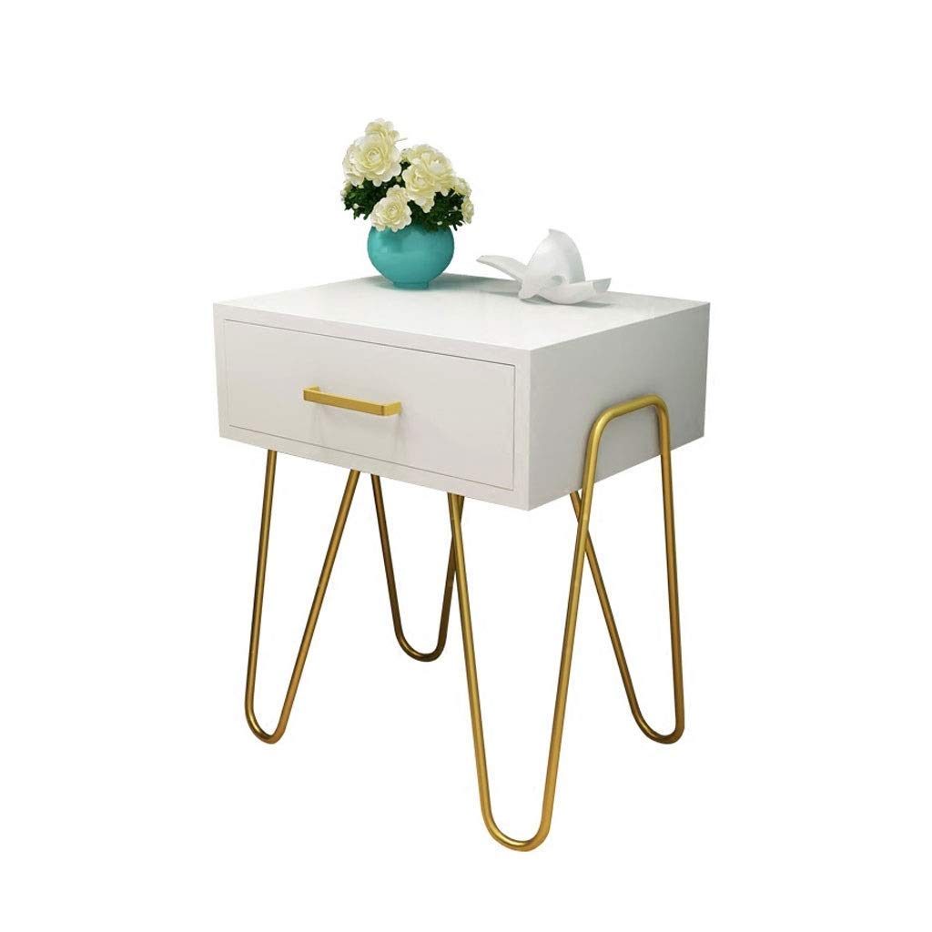 Modern White Rectangular Coffee Table - Small Cocktail Table for Living Room, Bedroom, Apartment | Stylish End Table, Sofa Table & Bedside Table for Home Decor