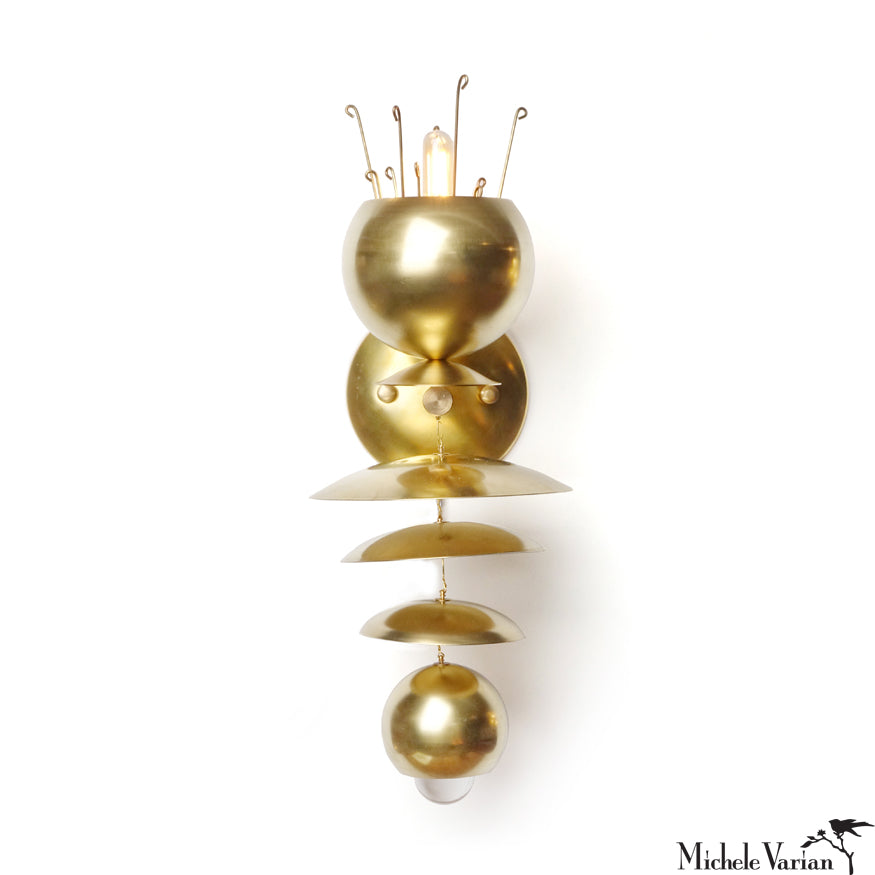 Elegant Brass Fleurish Sconce Light - Vintage Wall Lighting Fixture for Living Room, Bedroom & Hallway Decor