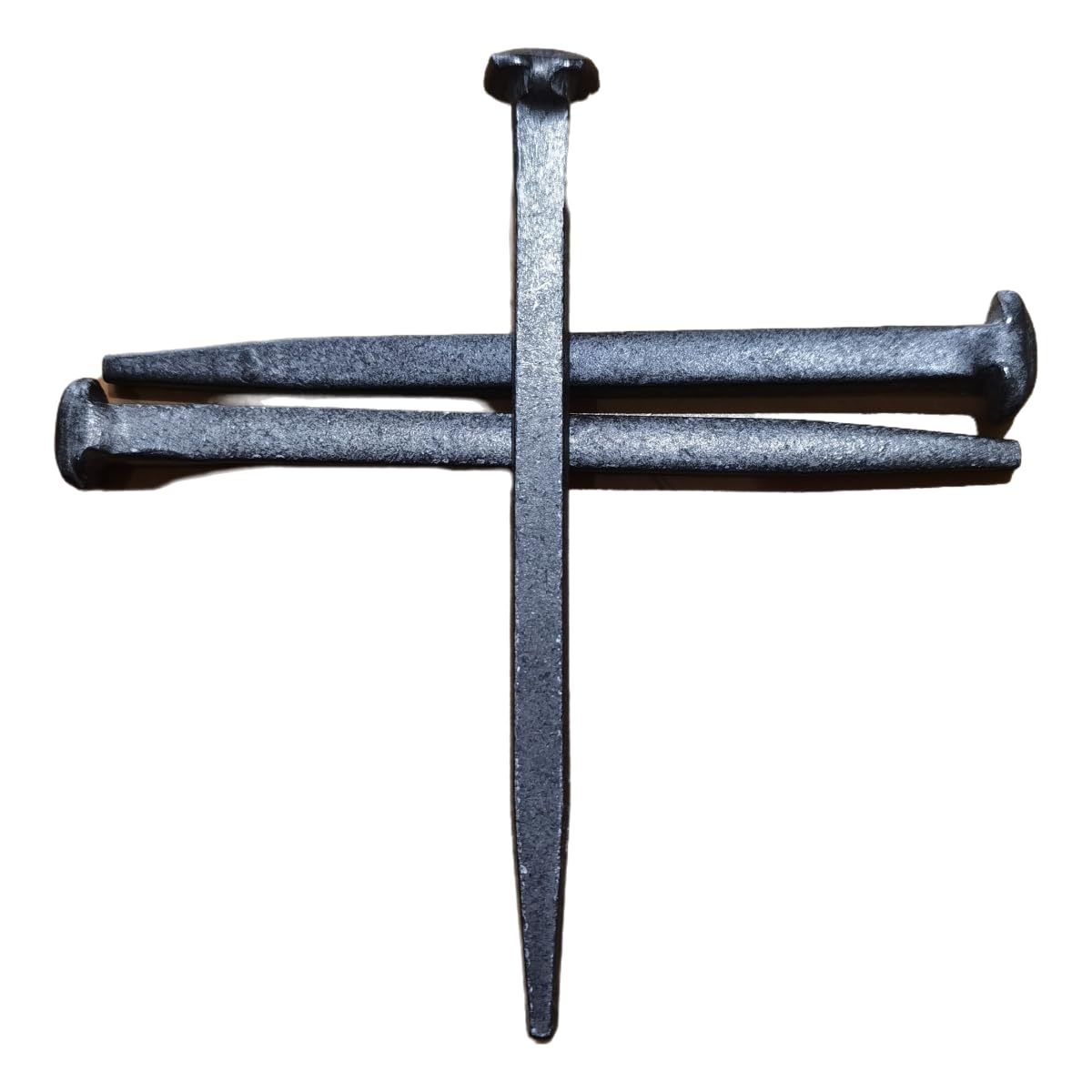 Authentic 9-Inch Handmade Jesus Crucifixion Nails - Large Metal Cross Replica with Flat Iron Heads - Passion of Christ Religious Collectible for Home Altar, Church Decor & Biblical Reenactments