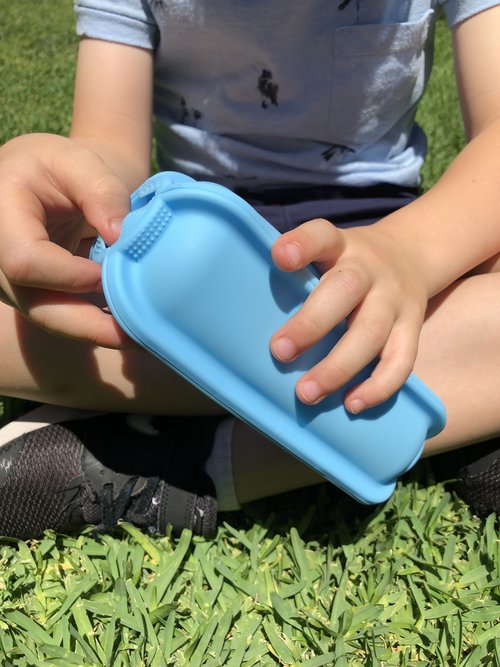 Wrap'd Silicone Wrap Holder - Reusable Food Storage Lid Cover for Bowls & Containers, BPA-Free, Aqua Blue - Perfect for Meal Prep, Leftovers & Refrigerator Organization