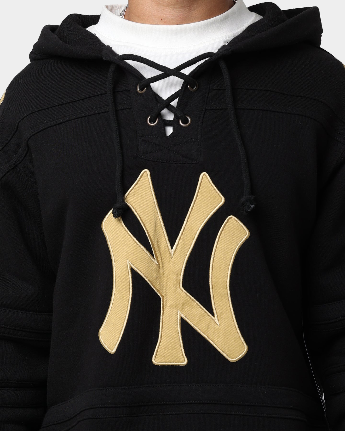 47 Brand New York Yankees Superior Lacer Hoodie - Black & Gold - Men's Baseball Fan Apparel for Game Day & Casual Wear