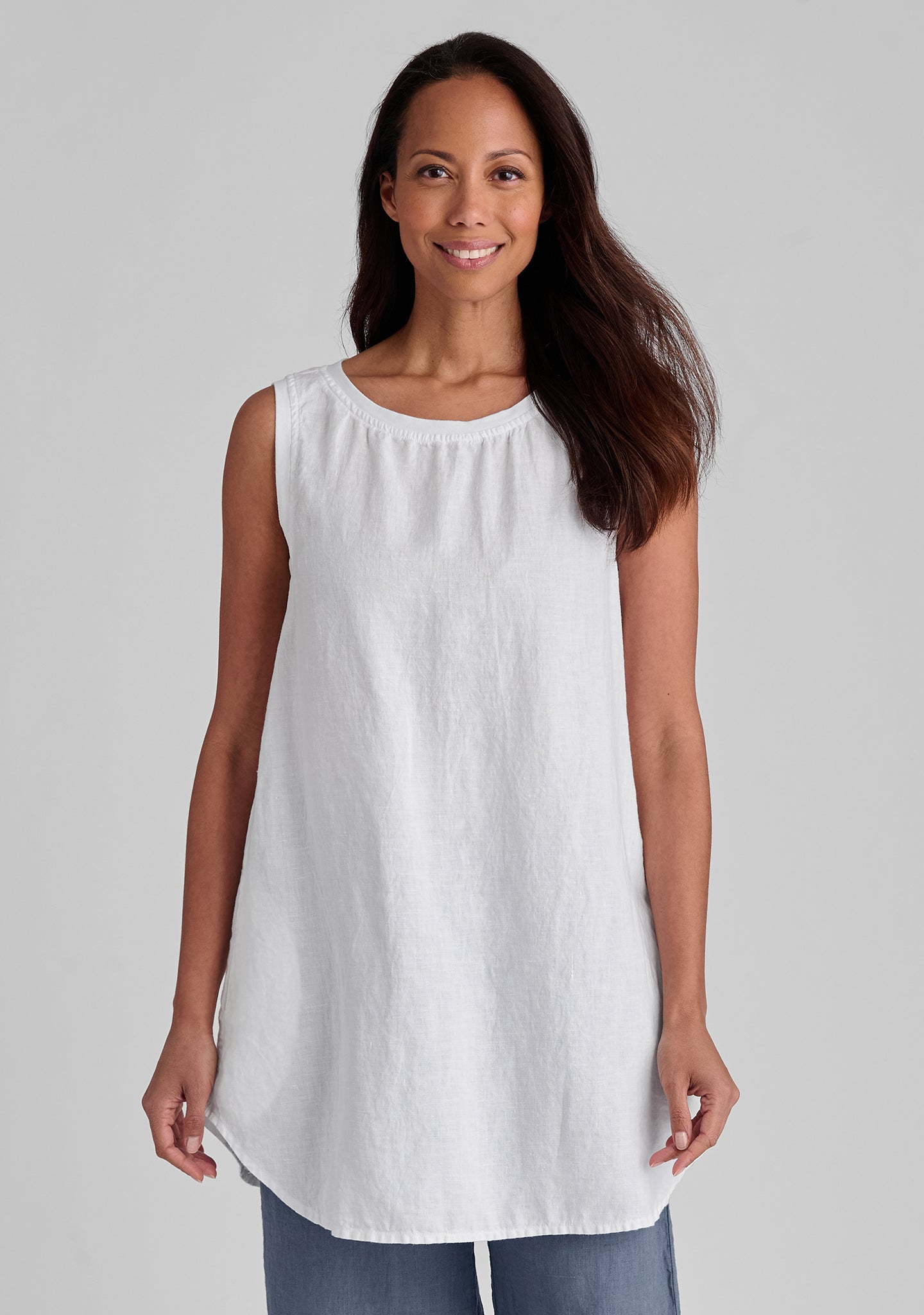 Coastal Tunic Linen Tank Top for Women - Breathable Summer Beachwear & Boho Chic Outfit for Vacation, Casual Wear