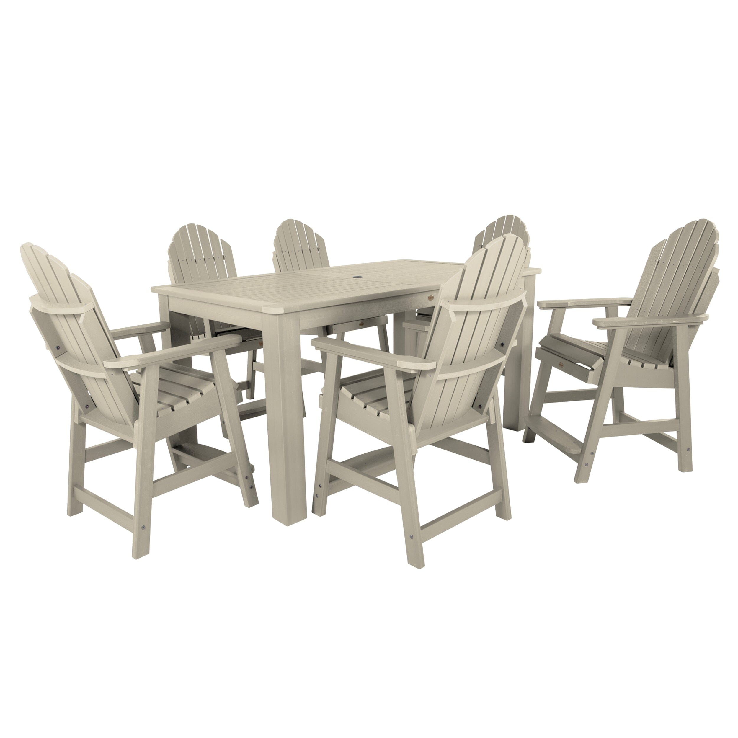 Premium Hamilton 7-Piece Rectangular Outdoor Dining Set - 42 x 72 Inches Counter Height - Perfect for Patio, Backyard & Garden Entertaining