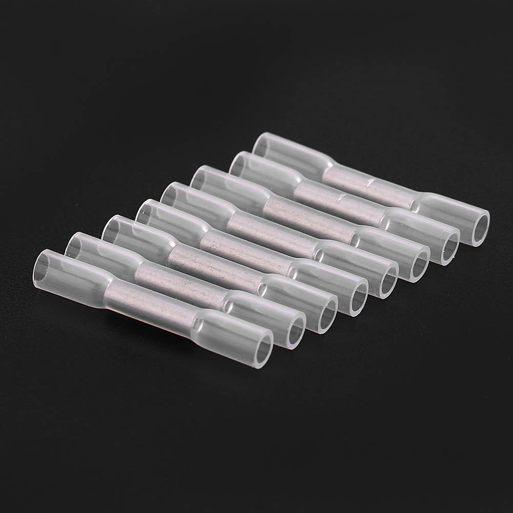 100Pcs Insulated Heat Shrink Butt Connectors - Waterproof Electrical Crimp Terminals Kit for Automotive & Marine Wiring | DIY Car Repair, Boat Electrical Projects & Home Wiring Solutions