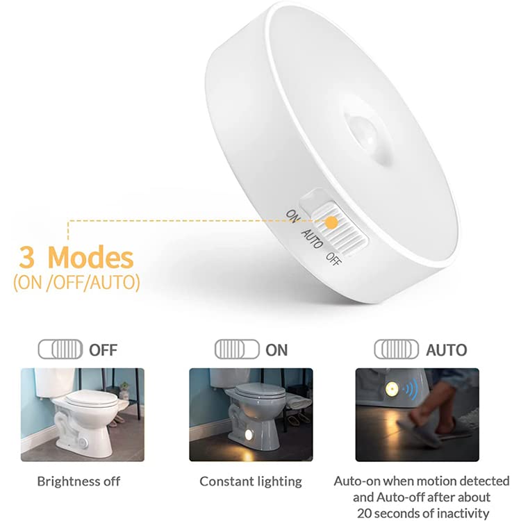 V88R® Motion Sensor Night Light - Battery Powered LED Stick-On Wall Light for Hallway, Garage, Bathroom, Cabinet - Auto On/Off for Safety & Convenience - Perfect for Bedrooms, Stairs, Closets and Dark Areas