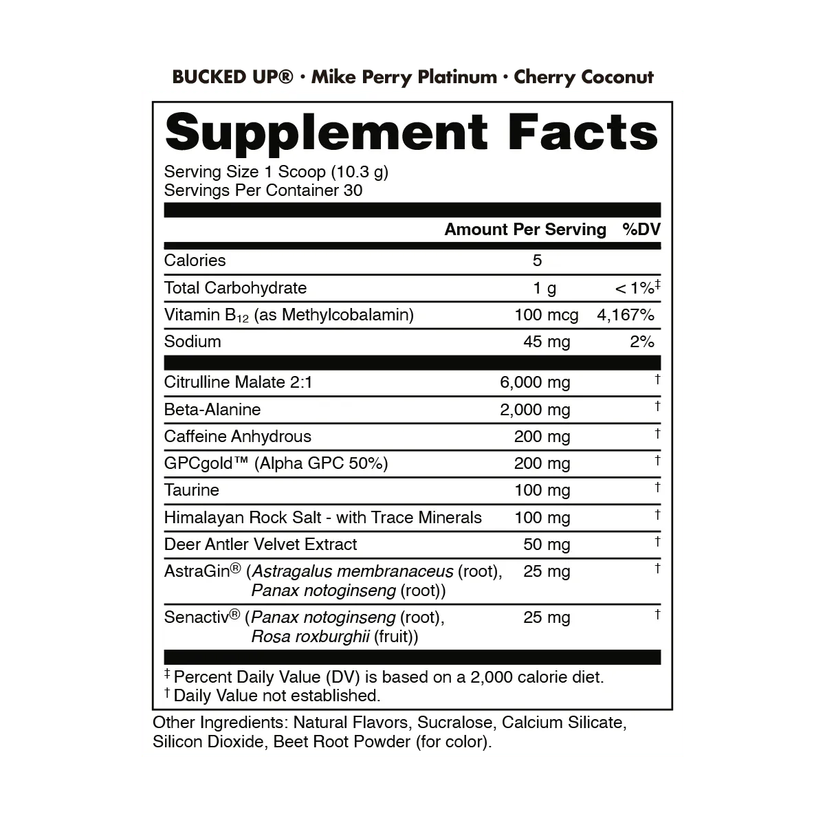 Bucked Up Pre Workout Supplement - Mike Perry Platinum Edition | Energy & Focus Booster for Gym & Fitness Training
