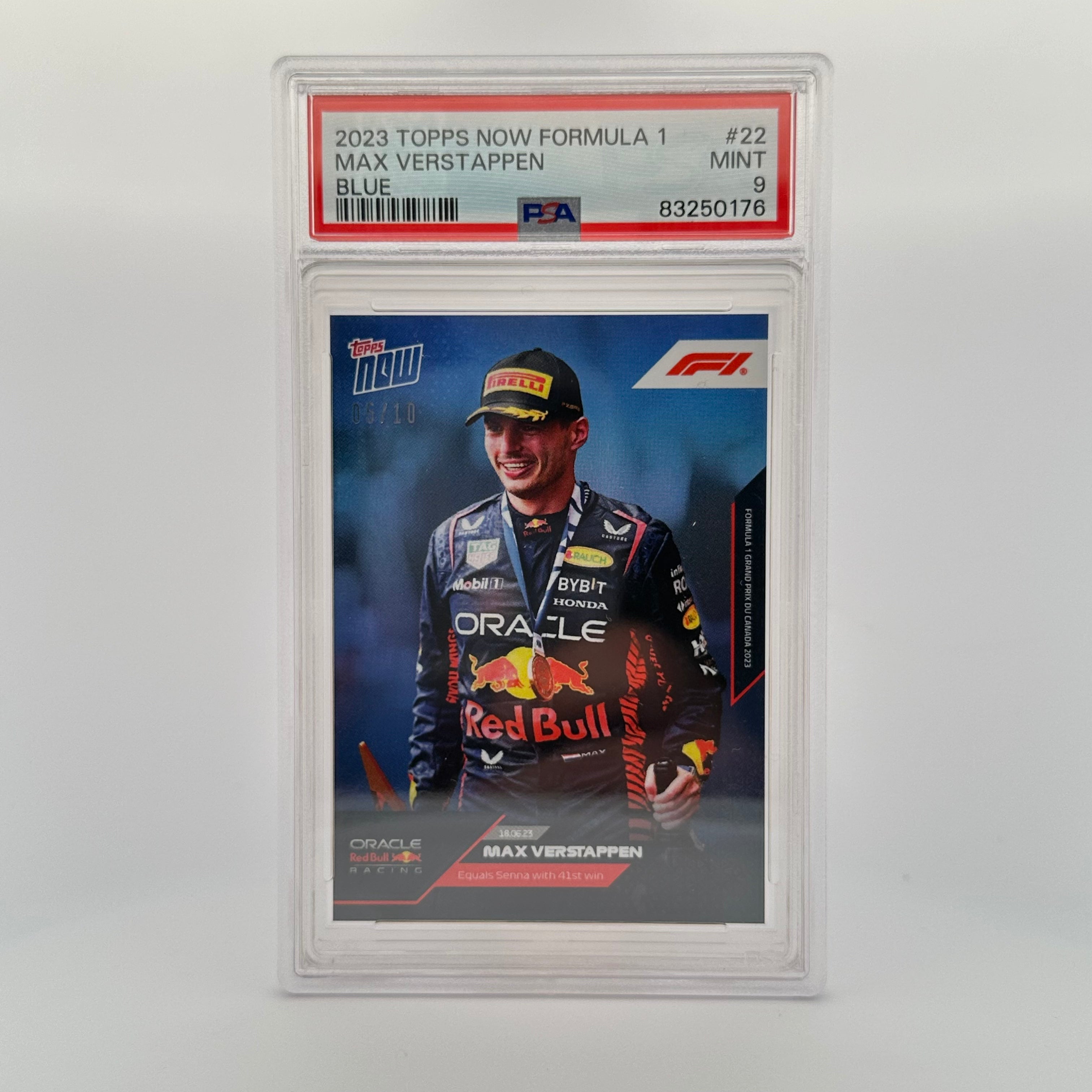 PSA 9 Graded 2005 Topps Max Verstappen #22 Blue Rookie Card - Perfect for F1 Collectors, Sports Memorabilia Displays & Racing Fans
