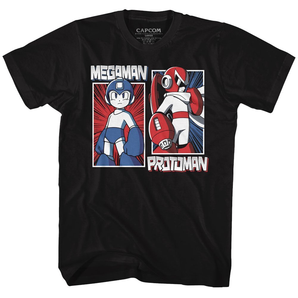 Mega Man Rock & Blues Black Graphic T-Shirt for Men | Retro Video Game Tee | Casual Wear & Gaming Fan Gift