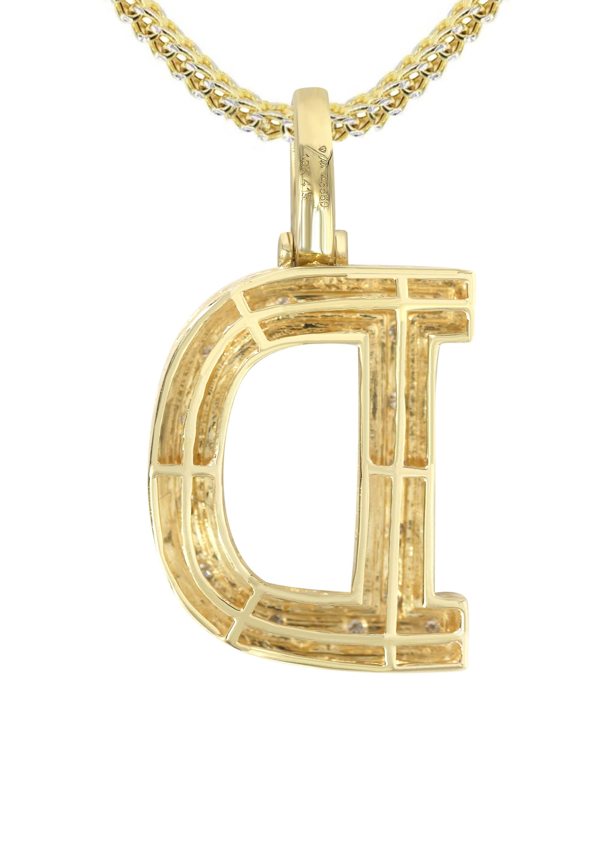 10K Yellow Gold Diamond Letter D Pendant Necklace for Women - 13.3 Grams | Elegant Initial Jewelry Gift for Birthday, Anniversary & Valentine's Day