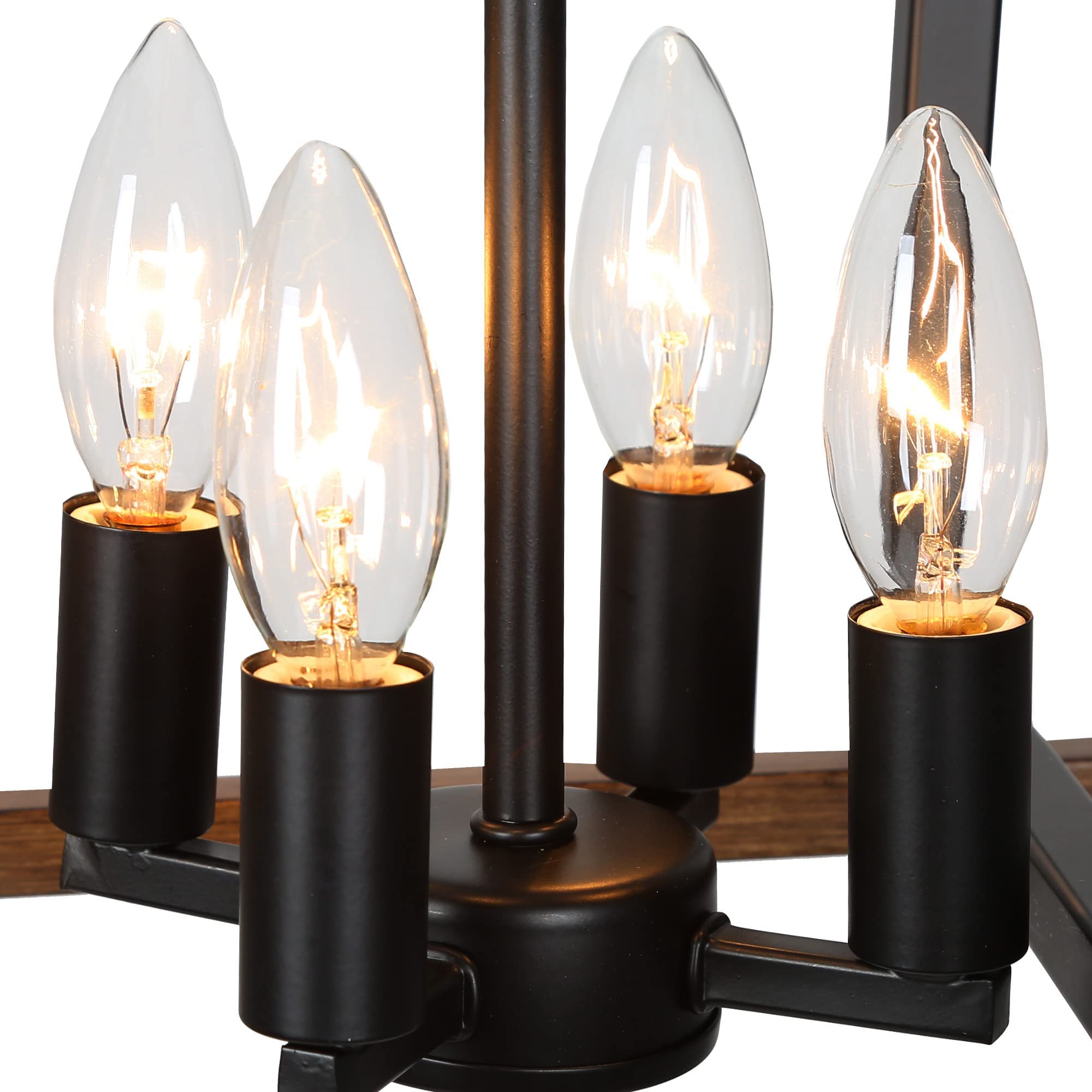 Rustic Farmhouse Chandelier - 8-Light Kitchen Island Pendant Lighting for Dining Room & Farmhouse Decor | Perfect for Country Style Kitchens, Breakfast Nooks, and Rustic Home Interiors