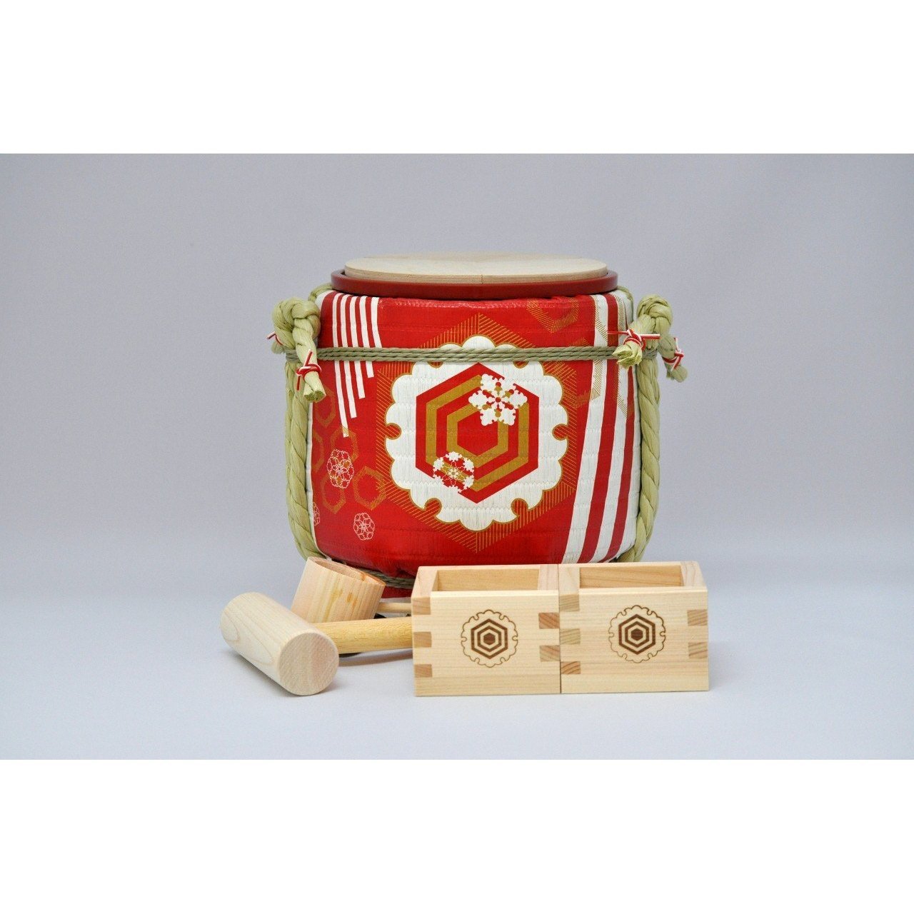 Premium Mini Kagami Biraki Sake Set - Traditional Japanese Ceremonial Rice Wine Kit for Weddings, Anniversaries & New Year Celebrations - Symbol of Longevity & Good Fortune