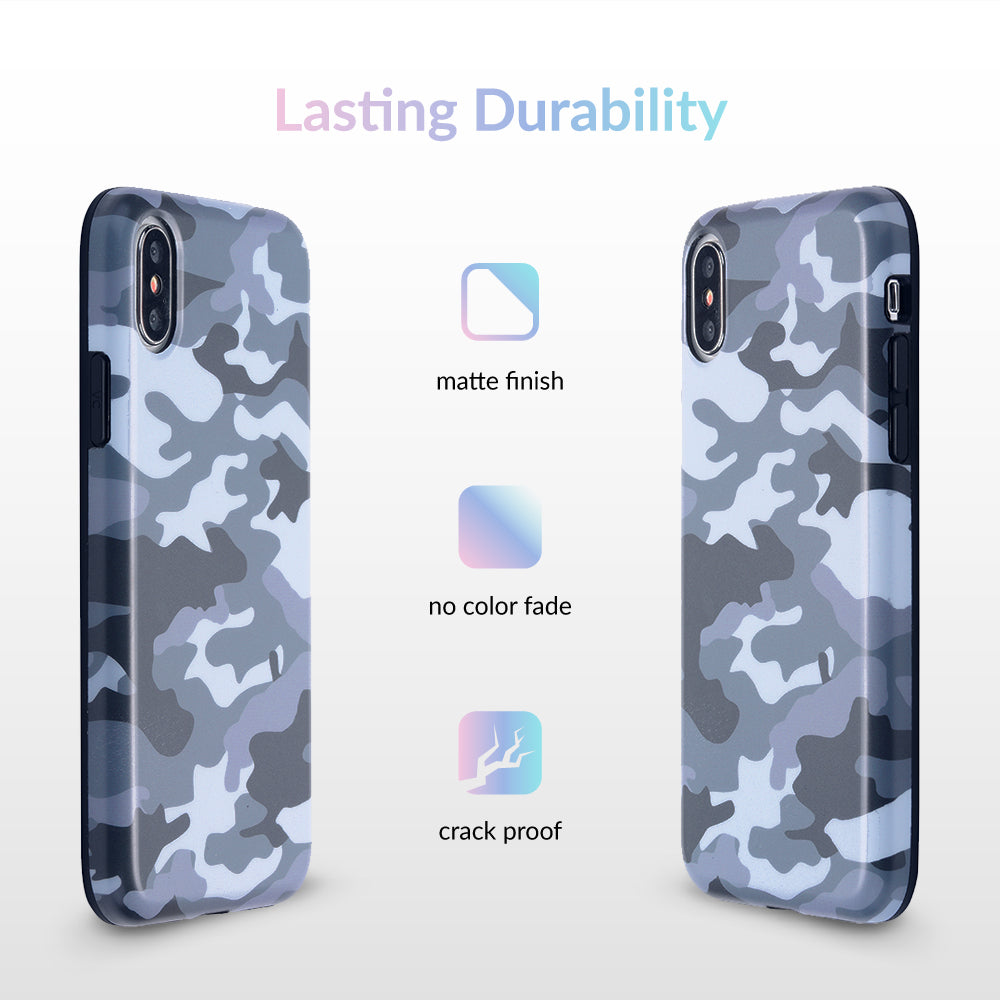 Gray Camo iPhone Case - Durable Protective Cover for iPhone 13/14/15 Pro Max - Military Grade Shockproof Slim Design - Perfect for Outdoor, Travel & Daily Use