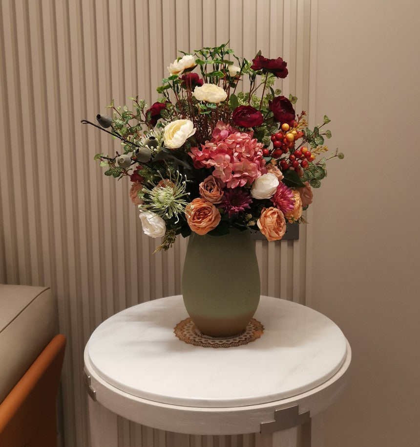 Premium Artificial Silk Flower Bouquet - Modern Large Floral Arrangement for Bedroom Decor, Wedding Centerpiece, Dining Table & Home Interior Design | Faux Flowers for Living Room, Office & Event Decoration