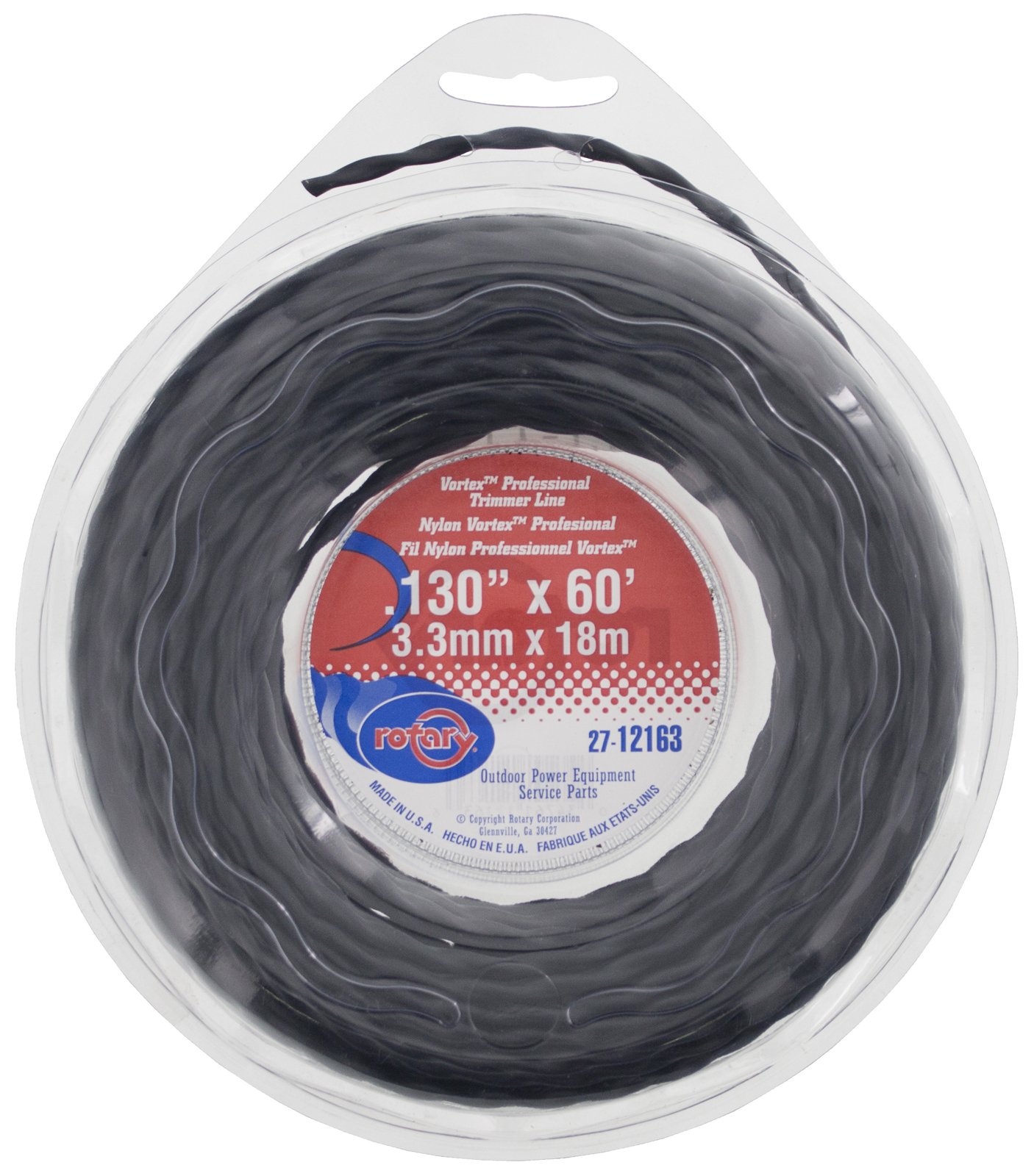 Rotary 12163 Vortex Trimmer Line - Professional Grade 0.095-Inch Weed Eater String for Lawn Edgers & Grass Trimmers - Perfect for Residential Yards & Commercial Landscaping
