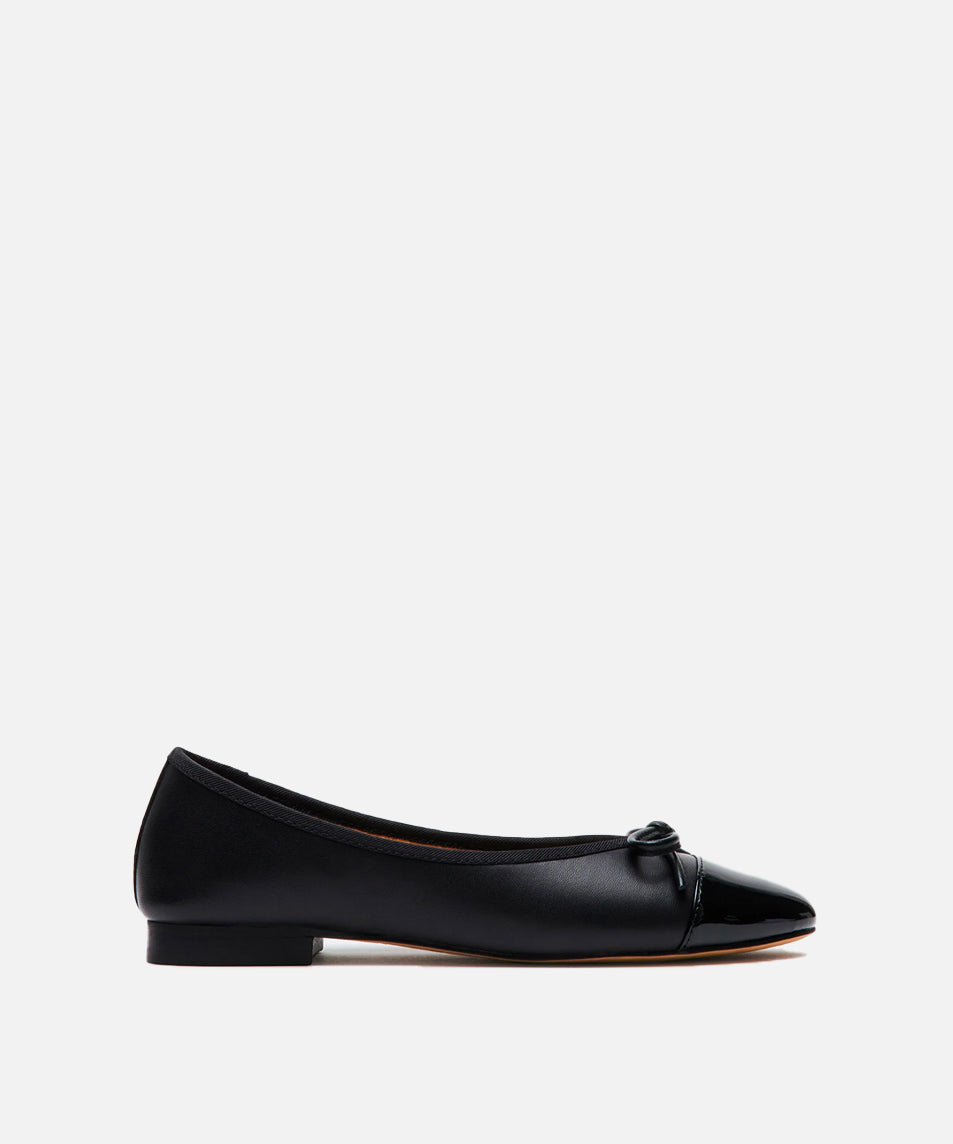 Ellison Women's Black Leather Ballet Flats - Comfortable & Stylish Shoes for Work, Casual & Travel