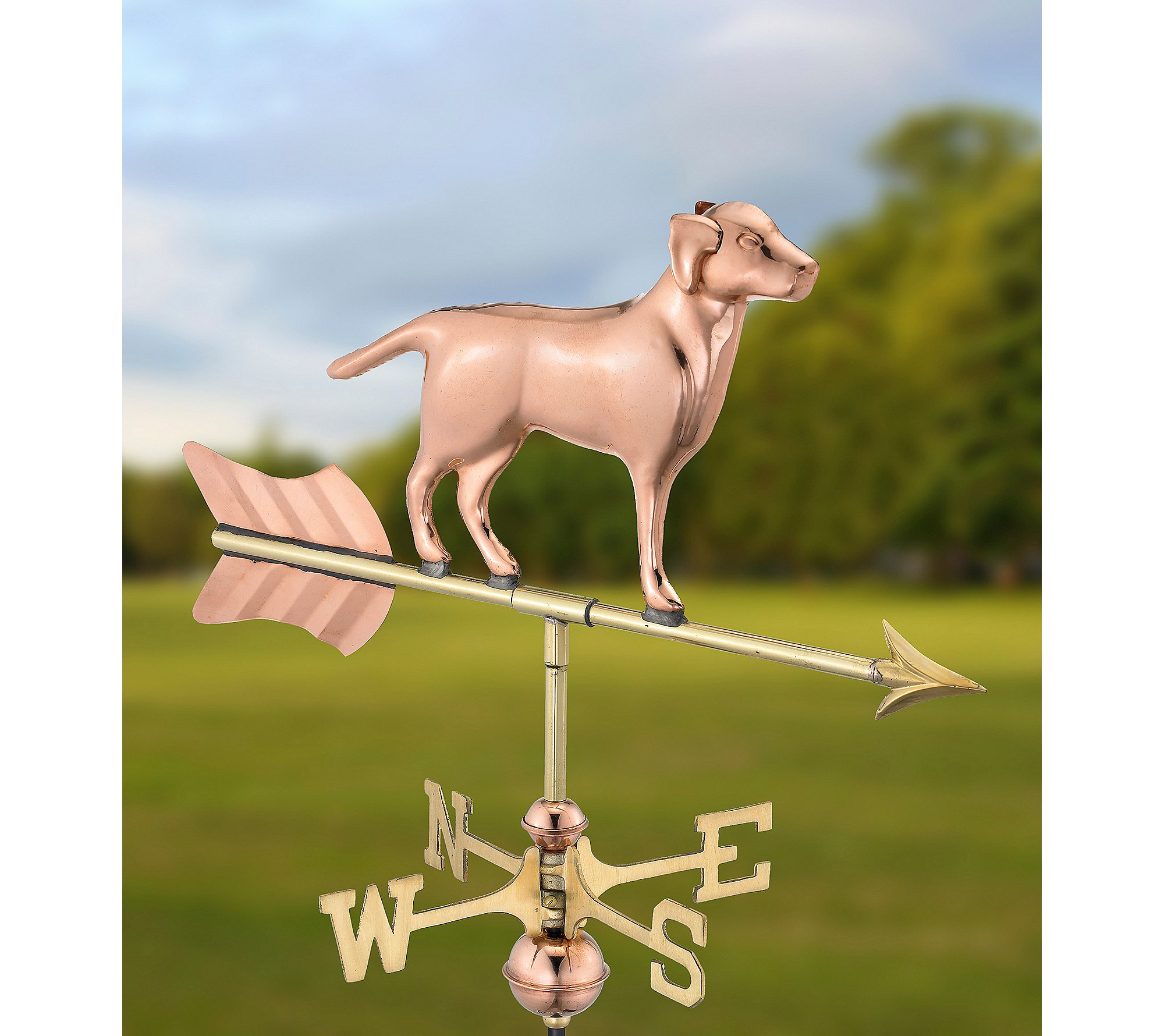 Handcrafted Labrador Retriever Dog Weathervane for Garden - Solid Copper with Pole | Outdoor Decor for Backyard, Farmhouse & Countryside Homes