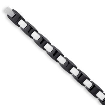 White Ceramic Magnetic Tungsten Carbide Bracelet for Men & Women - 210mm Adjustable Length - Stylish Unisex Jewelry for Everyday Wear, Gifts & Special Occasions