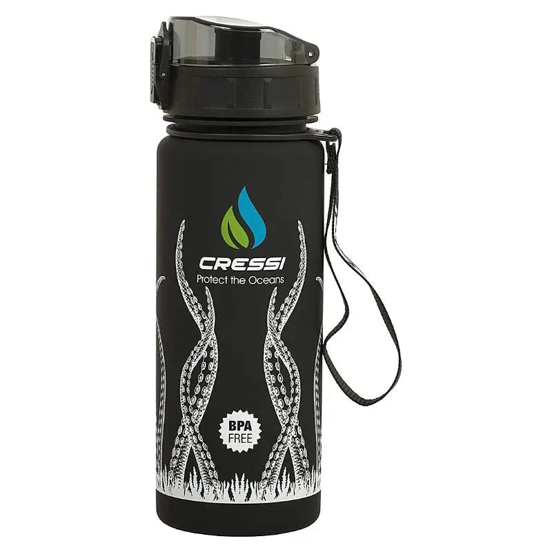Cressi Sports Frosted Water Bottle H2O - Leak Proof BPA Free Reusable Water Bottle for Gym, Hiking, Running & Outdoor Activities