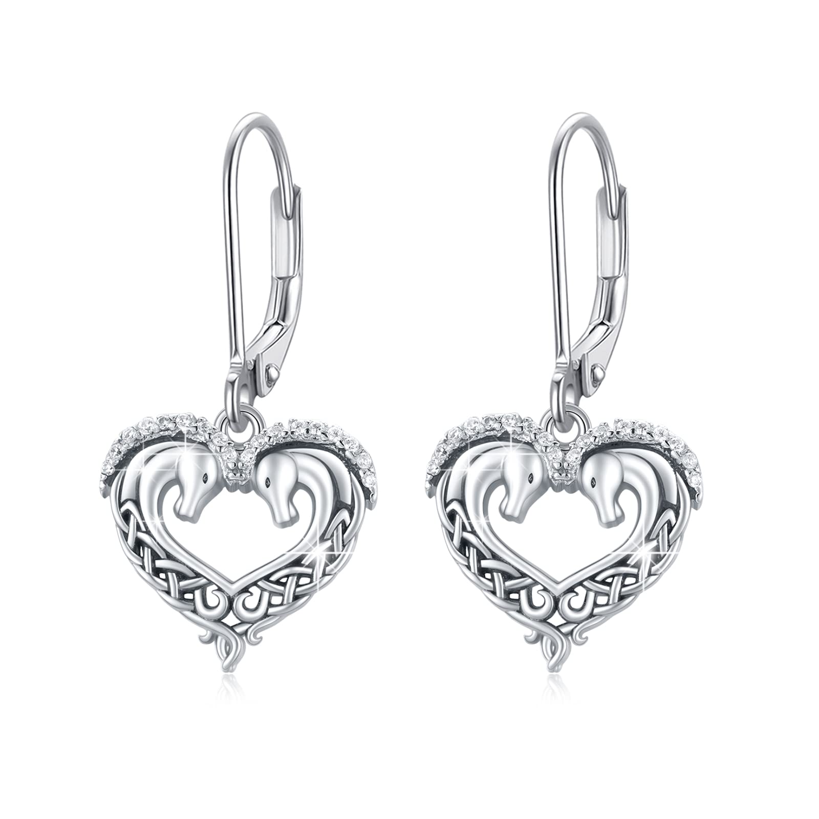 925 Sterling Silver Celtic Animal Earrings for Women - Dragon, Horse, Wolf Dangle Drop Earrings | Unique Handmade Jewelry Gifts for Her | Perfect for Parties, Weddings & Everyday Wear