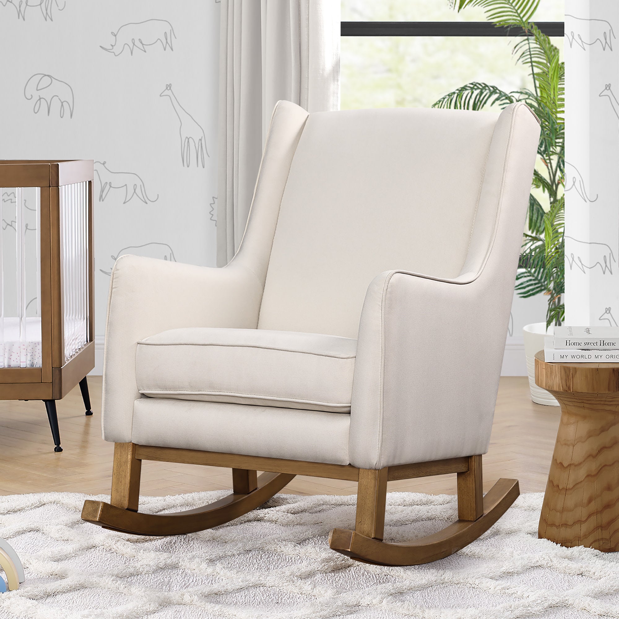 Comfortable Hanover Rocking Chair for Living Room - Classic Wooden Rocker with Padded Seat, Perfect for Nursery, Porch & Relaxation