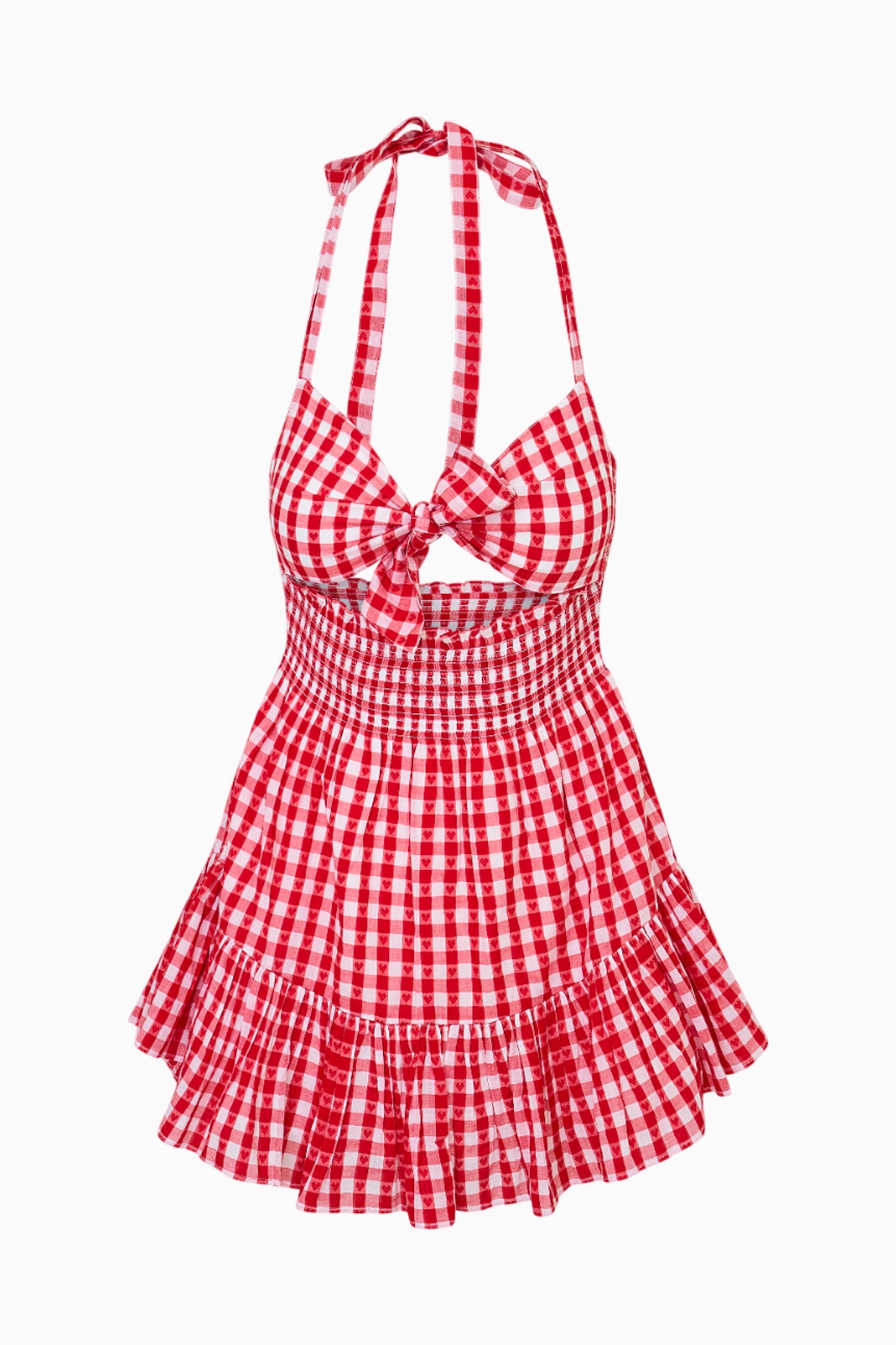 Trishelle Women's Cotton Gingham Halter Dress - Summer Beach Party, Picnic & Casual Outfit
