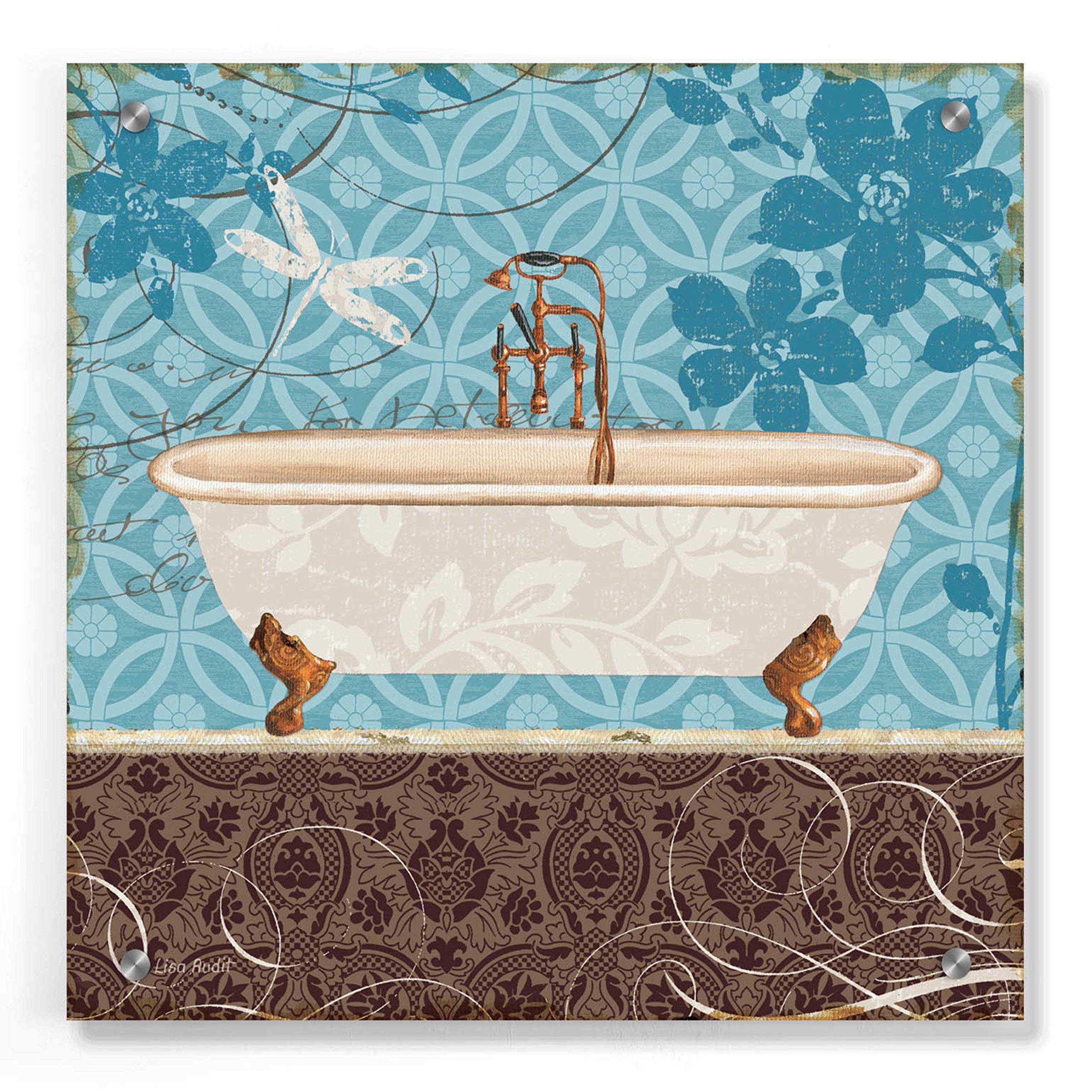 Eco Motif Bath II by Lisa Audit - 36x36 Inch Acrylic Glass Wall Art Painting, Modern Abstract Home Decor for Living Room, Bedroom & Office