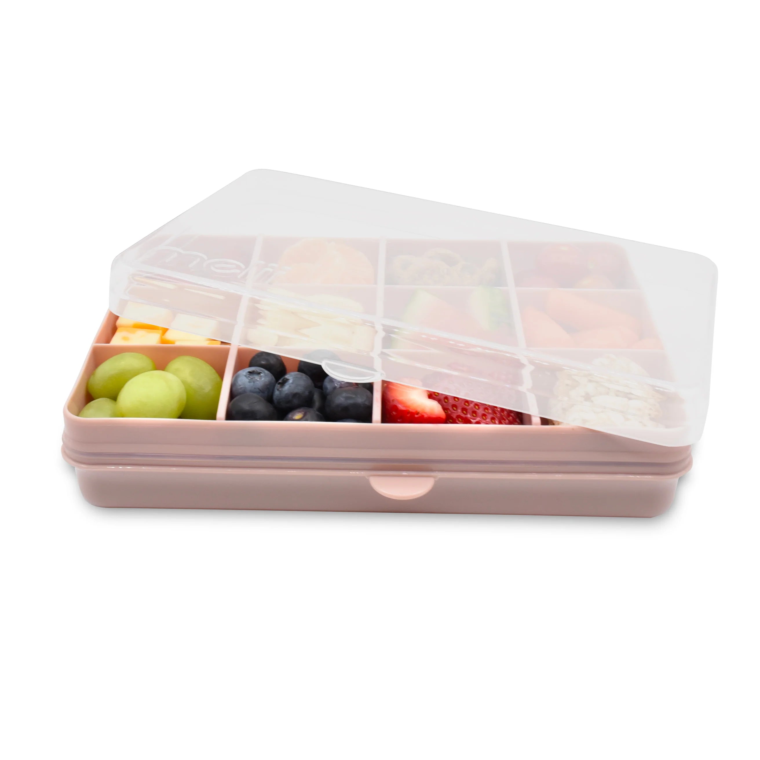 Melii Luxe Snackle Box - Premium Pink Snack Container for Parties, Picnics & On-the-Go | BPA-Free Food Storage with Dividers | Perfect for Charcuterie, Fruits & Treats