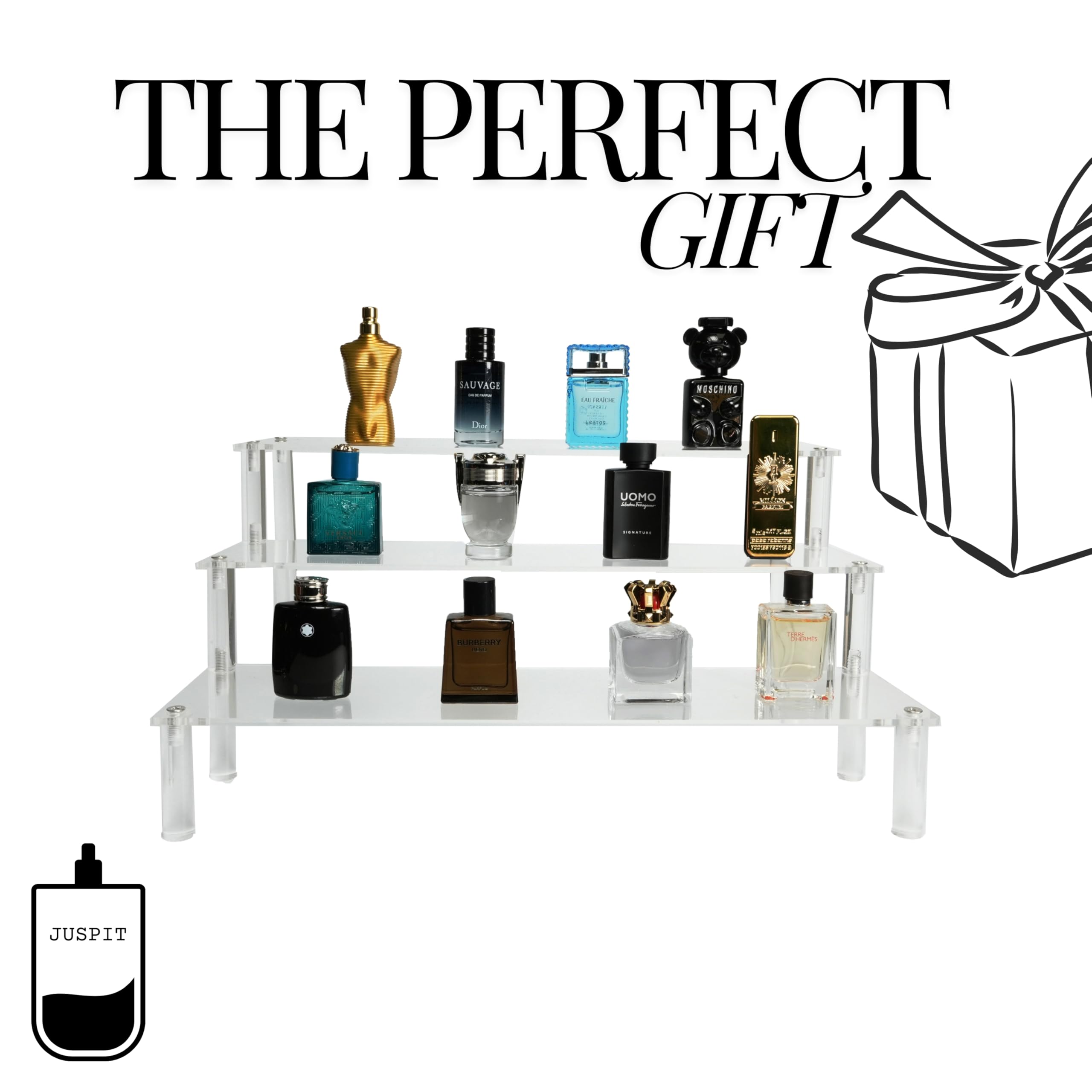 12-Piece Designer Men's Cologne Fragrance Set with Acrylic Organizer Stand - Mini Perfume Sampler & Travel Size Gift Set for Him | Perfect for Gifting, Travel & Daily Use