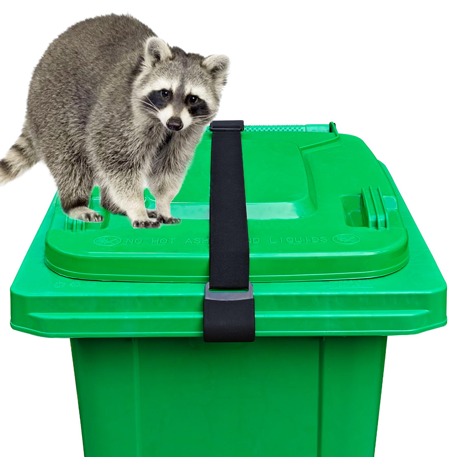 Heavy Duty Metal Double Claw Trash Can Lock - Raccoon & Bear Proof Garbage Bin Straps - Universal Bungee Cord Animal Proof Lock - Secure Trash Cans from Wind & Wildlife (2 Pack) - Perfect for Outdoor Use in Backyards, Camping & Wildlife Areas