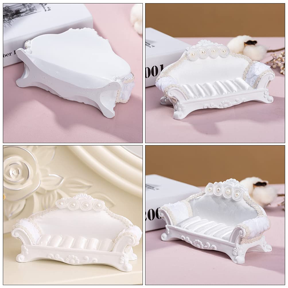 BESPORTBLE Ring Holder Display Stand - Jewelry Organizer for Rings, Earrings & Necklaces - Decorative Tray with Mini Compartments - Perfect for Vanity, Dresser, Dollhouse & Jewelry Store Display