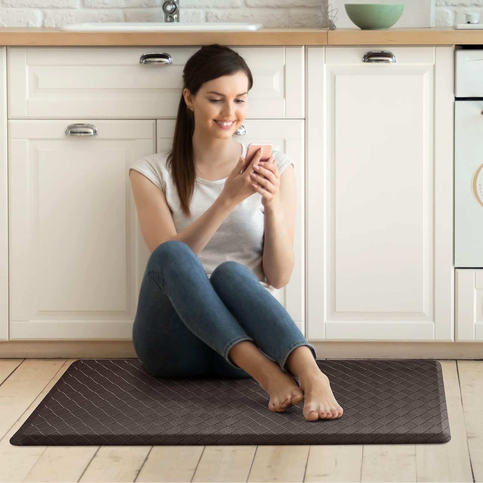 HappyTrends Kitchen Mat - Cushioned Anti-Fatigue Rug, 17.3