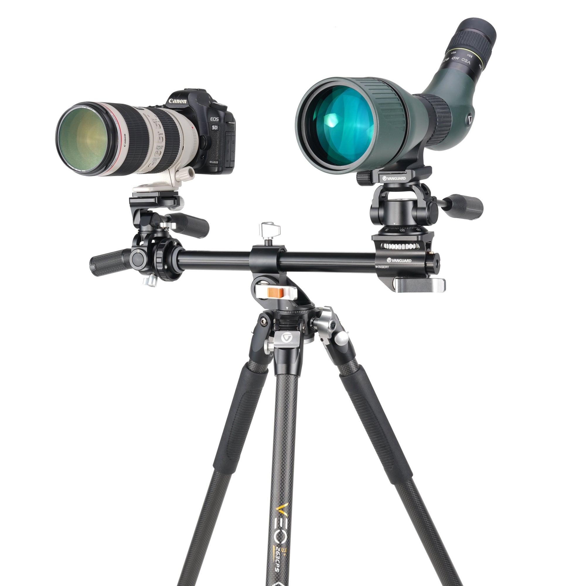 VEO 3+ 263CPS Multi-Angle Carbon Fiber Tripod with PH 38S Pan Head - Lightweight Travel Tripod for DSLR Cameras, Video Shooting & Outdoor Photography