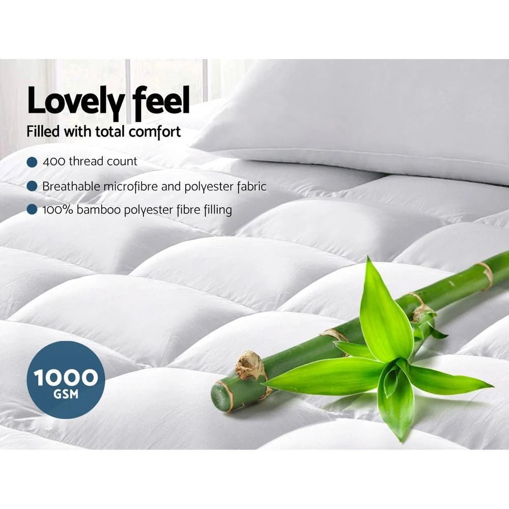 King Premium Bedzy Luxe Hillsdale Bed Frame in Grey - Luna Series Euro Top Medium Firm Mattress with Bamboo Mattress Topper | Complete Luxury Bedroom Set for Master Bedroom, Guest Room & Apartment Sleeping
