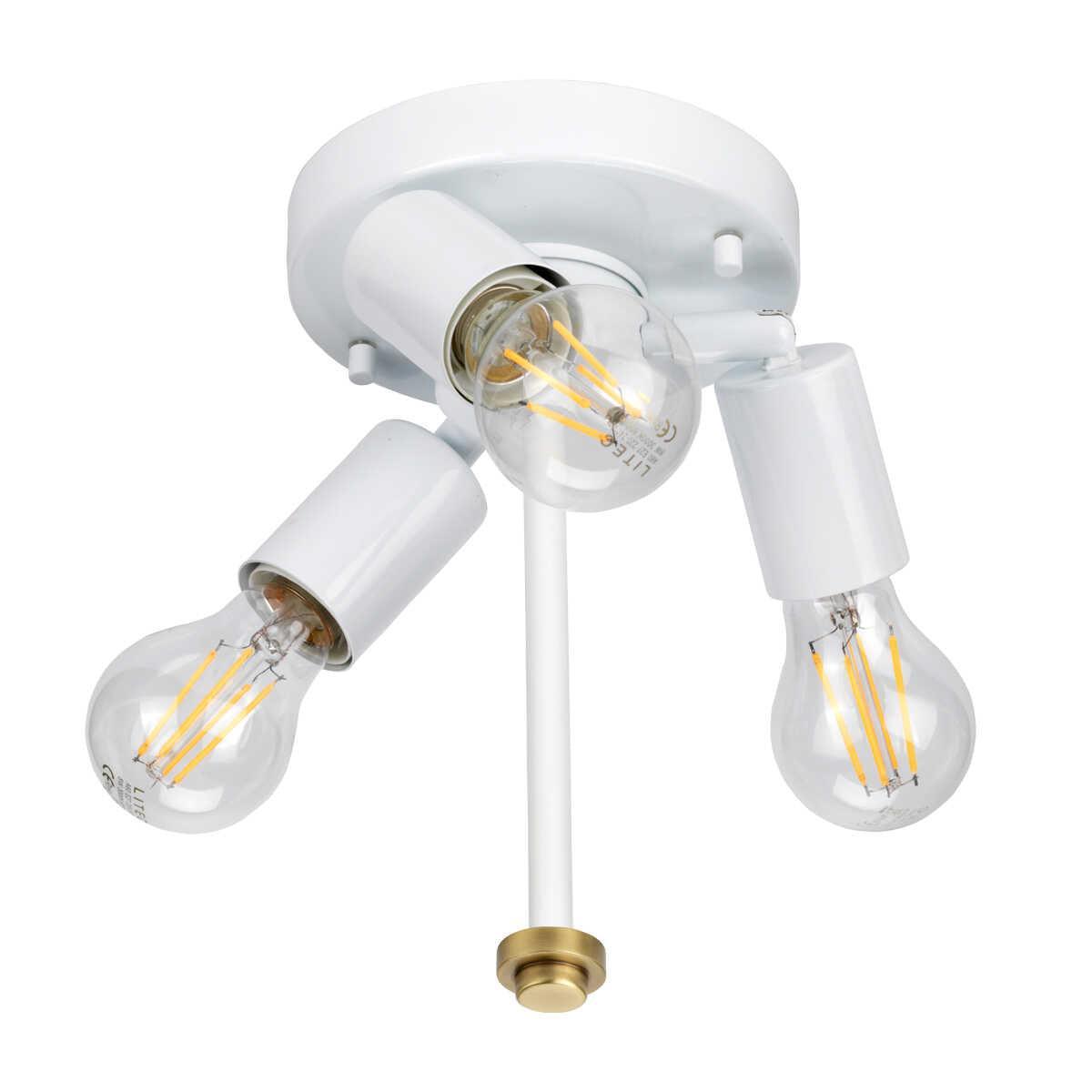Designer Light Box Fletcher 18 Flush Mount Ceiling Light with Brass Finial - Perfect for Living Room, Bedroom, and Dining Room Lighting