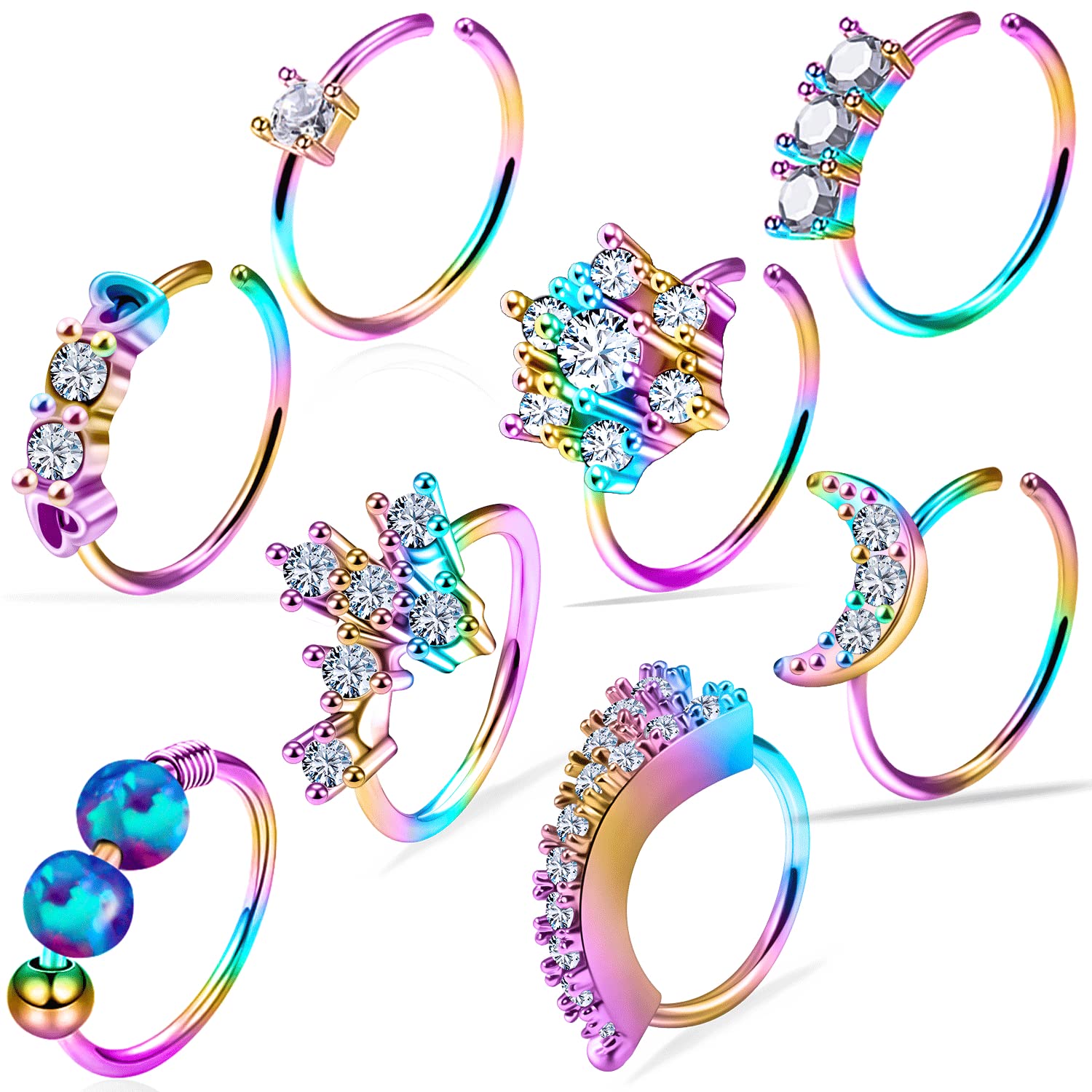 Stylish Tkzndnm Nose Rings & Hoops for Women - Trendy Big Nose Rings & Hoop Jewelry - Perfect for Parties, Festivals & Everyday Wear